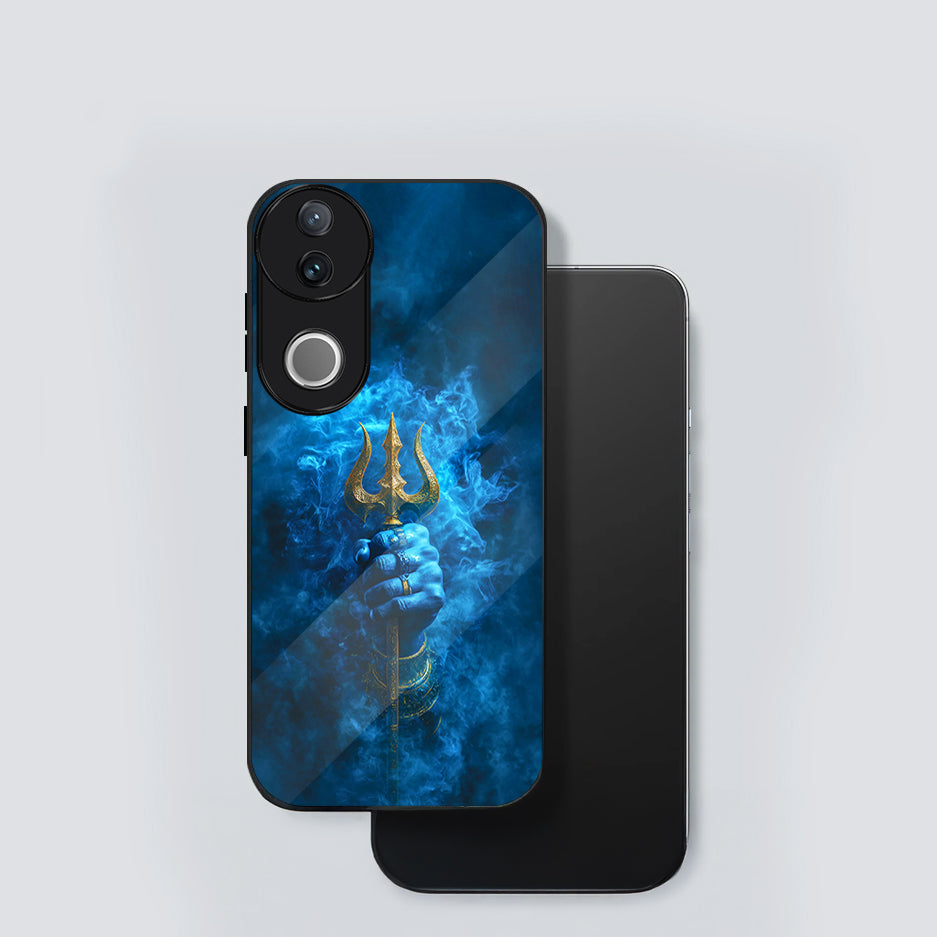 Vivo V50 5G Premium Acrylic Shockproof Glass Back Case (Divine Trident)