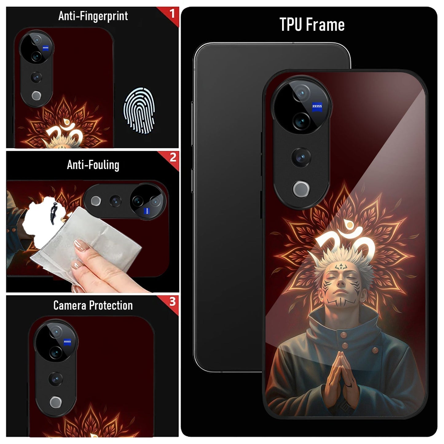 Vivo V40 Pro 5G Premium Acrylic Shockproof Glass Back Case (Divine)
