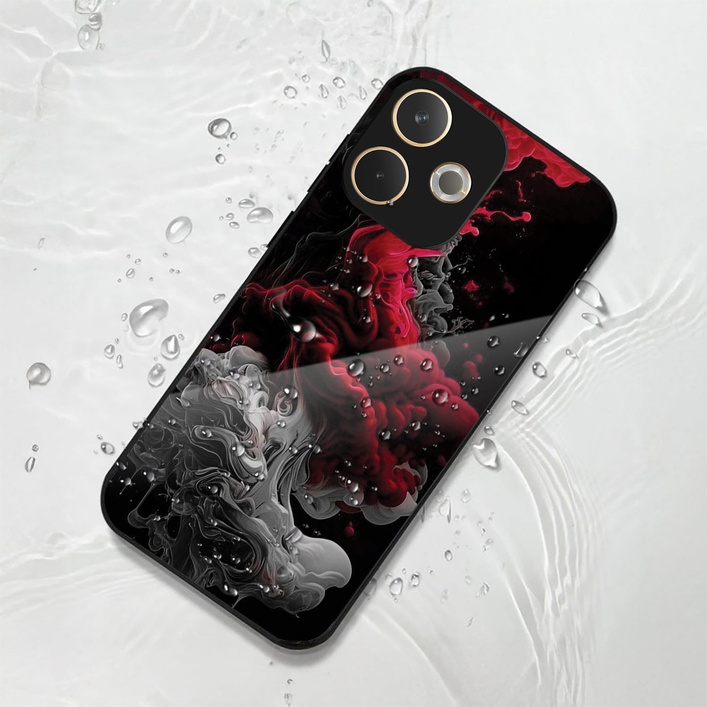 Oppo A5 Pro 5G Premium Acrylic Shockproof Glass Back Case (Vortex Flame)