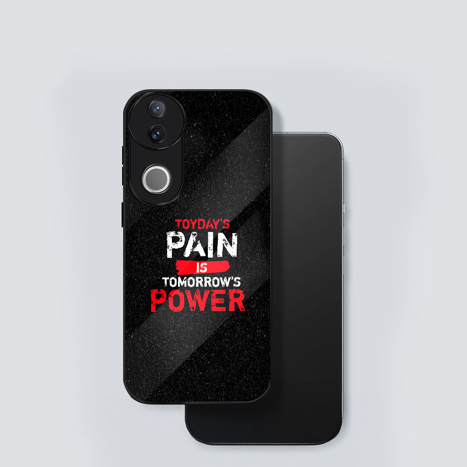 Vivo V50 5G Premium Acrylic Shockproof Glass Back Case (Pain Power)