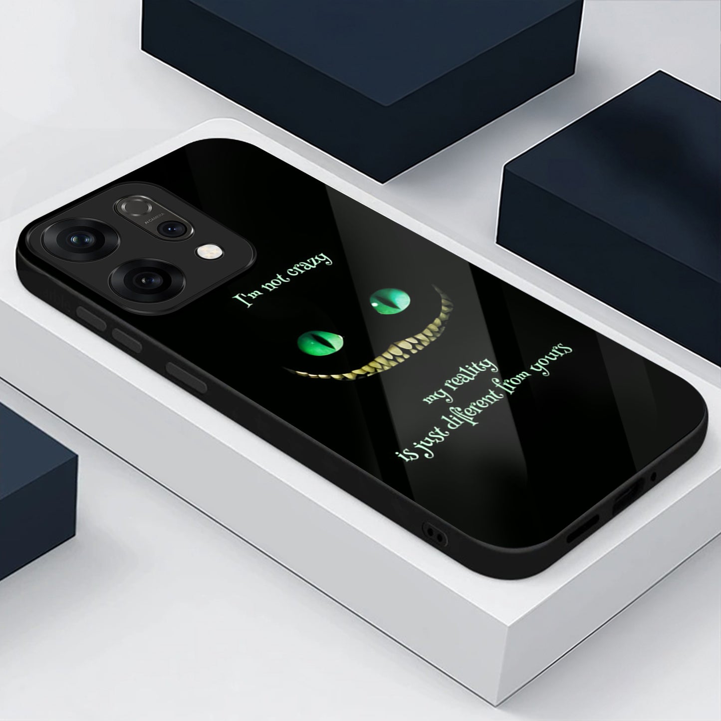 Oppo Reno 14 5G Mysterious Grin Glow Aesthetic Glass Case