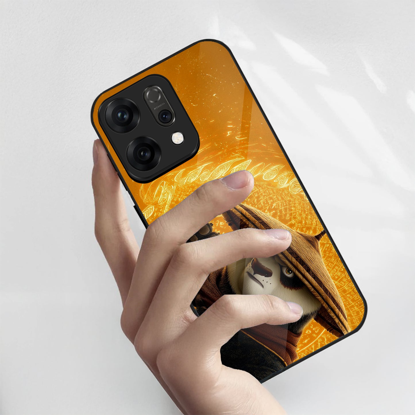 Oppo Reno 14 5G Kung Fu panda Character Design Aesthetic Glass Case