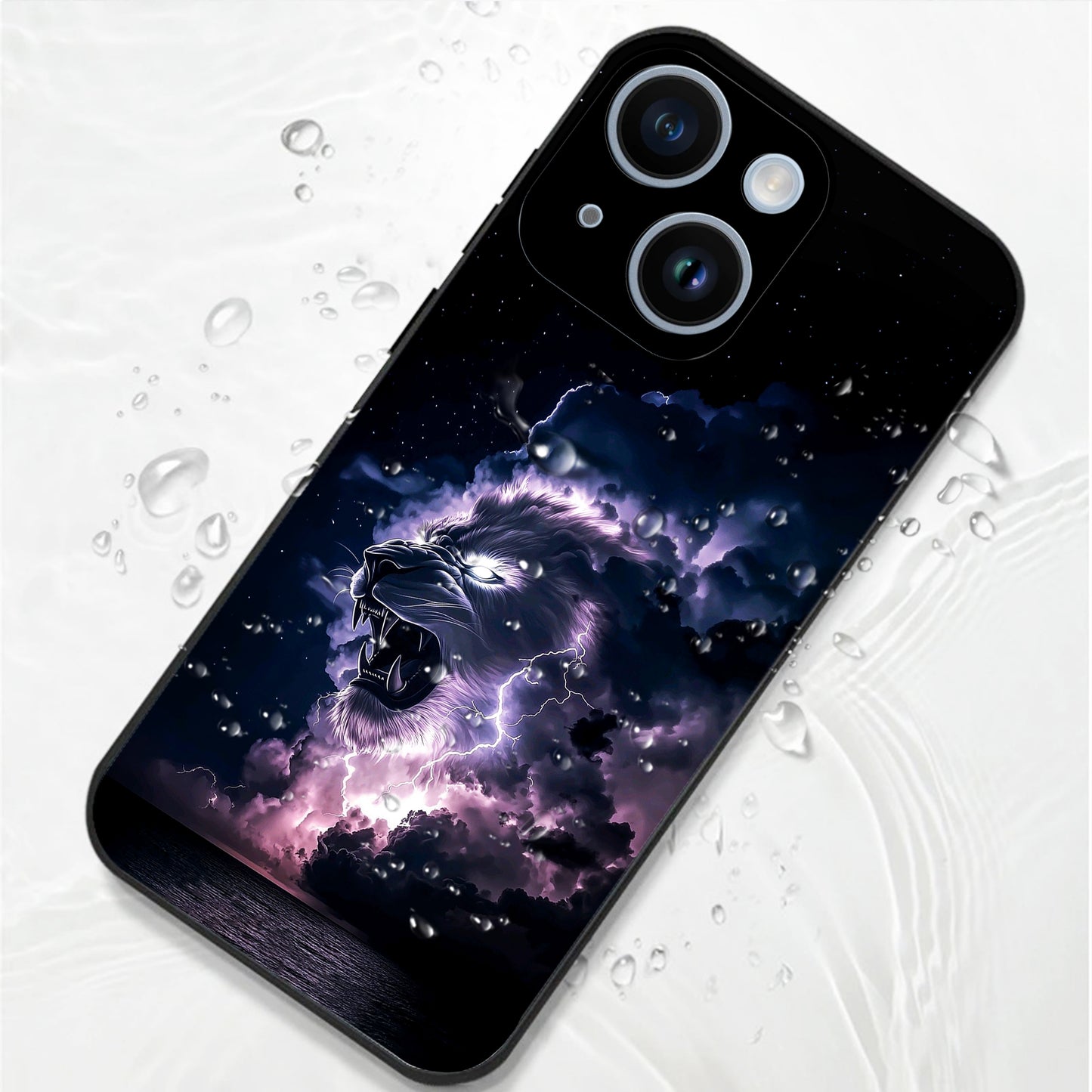 iPhone 14 Premium Acrylic Shockproof Glass Back Case (Storm King)