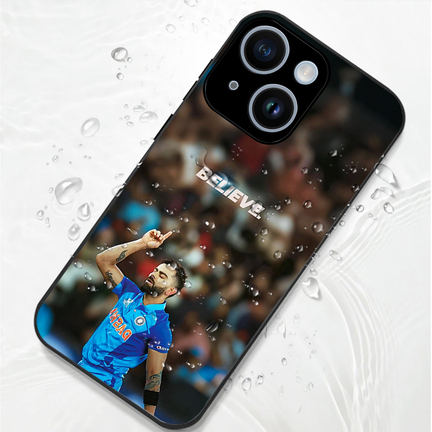 iPhone 14 Premium Acrylic Shockproof Glass Back Case (Virat Kohli)