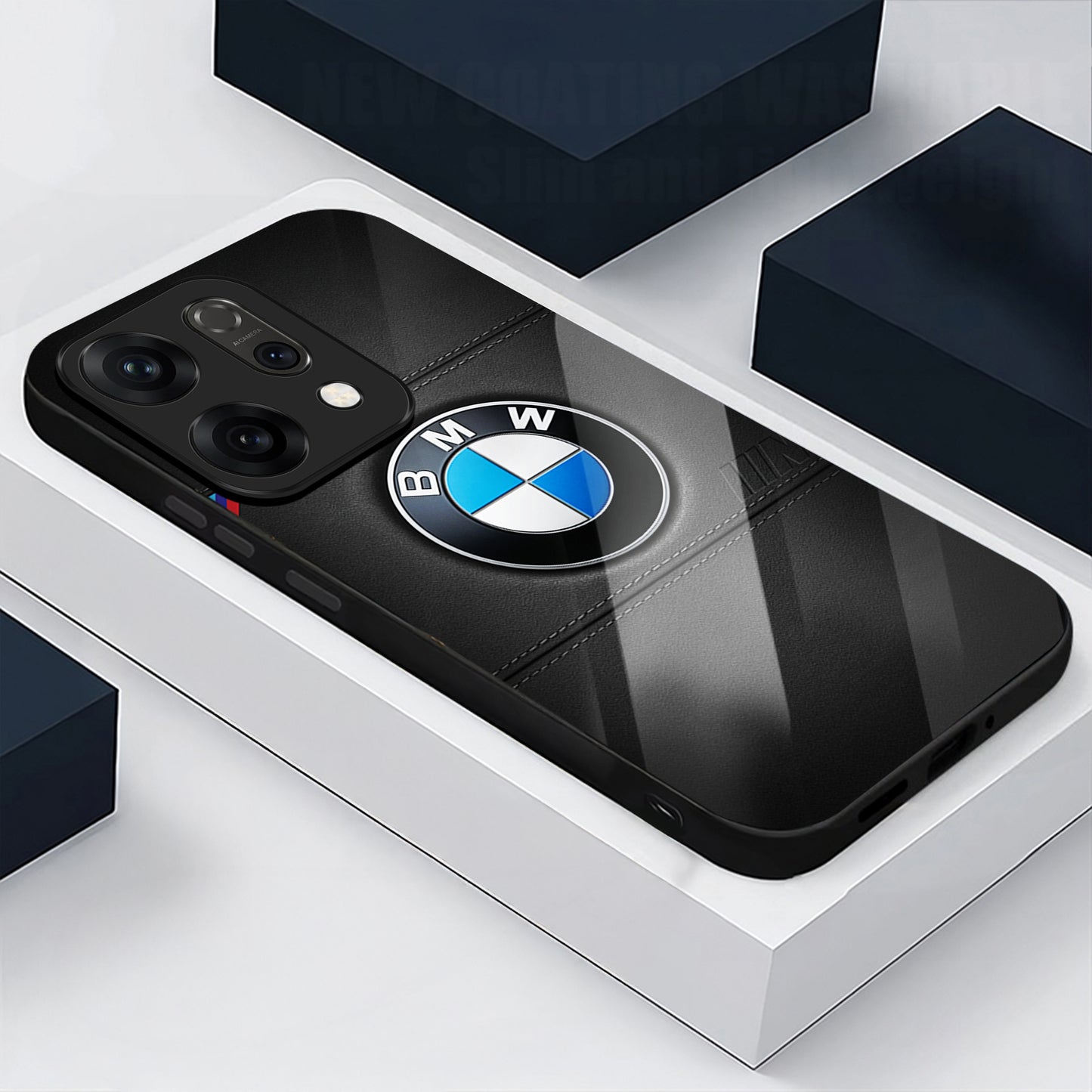 Oppo Reno 14 5G Premium Acrylic Shockproof Glass Back Case (BMW LOGO)