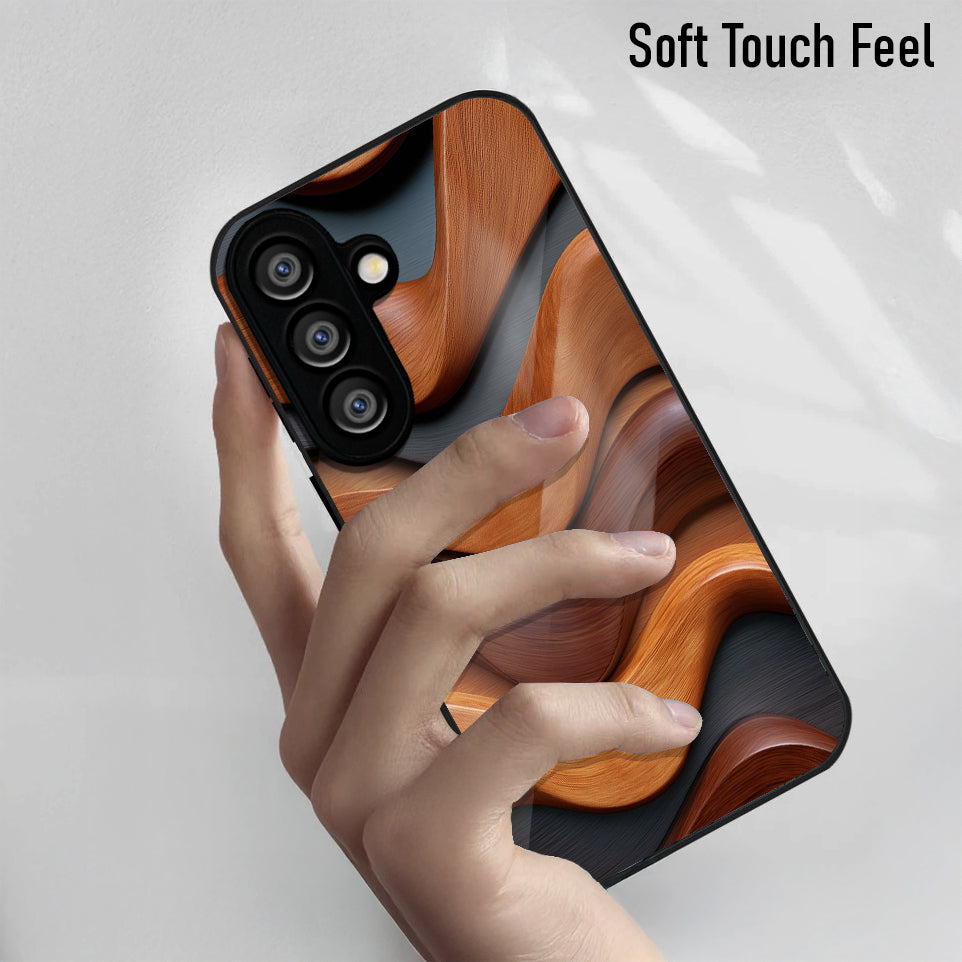 Samsung Galaxy A56 Premium Acrylic Shockproof Glass Back Case (Wood Wave)