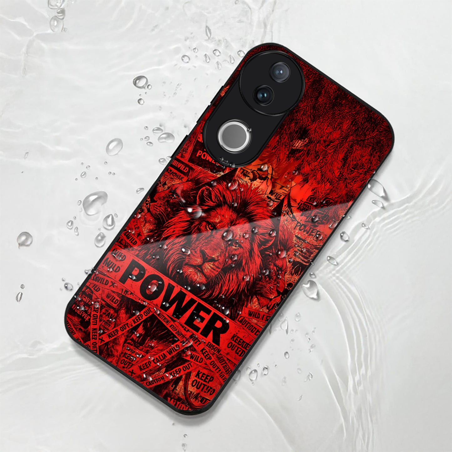 Vivo V50 5G Premium Acrylic Shockproof Glass Back Case (Lion Power)