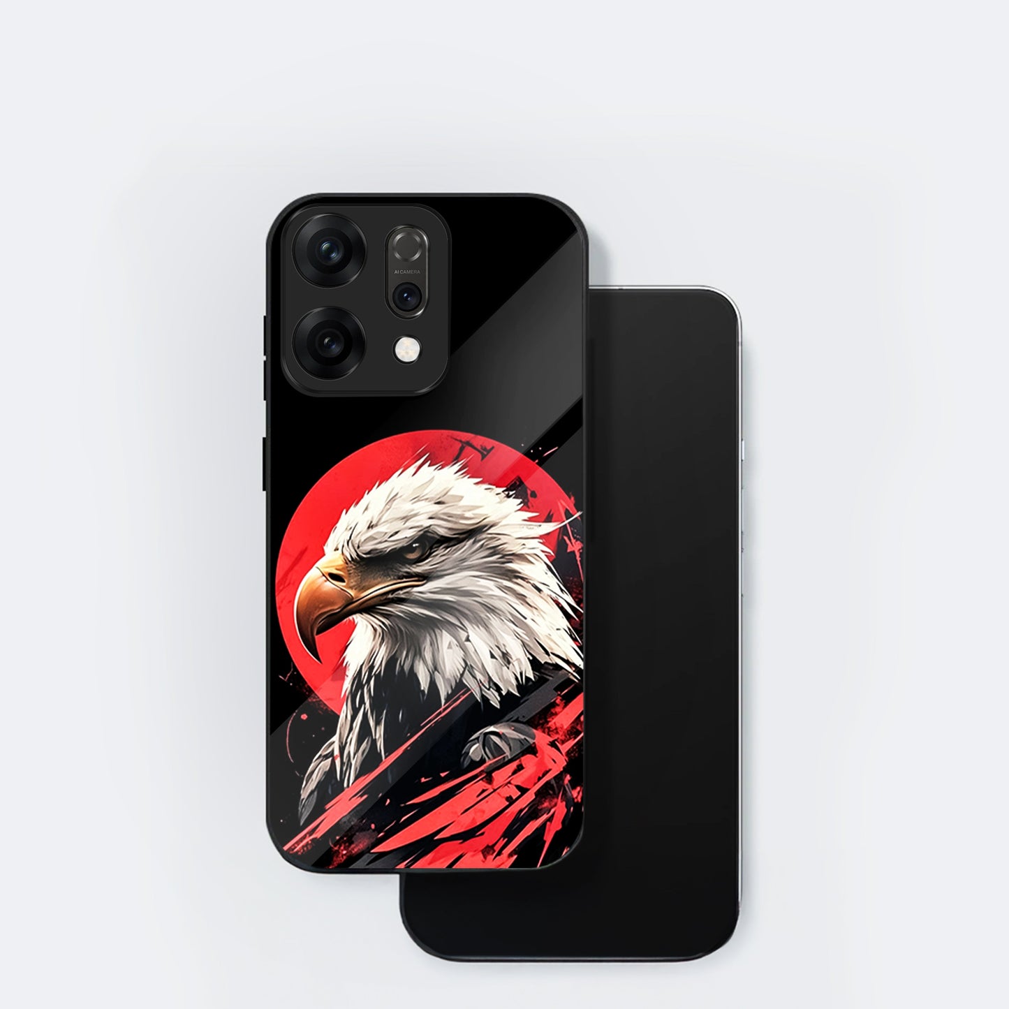 Oppo Reno 14 5G Premium Acrylic Shockproof Glass Back Case (Angry Eagle)
