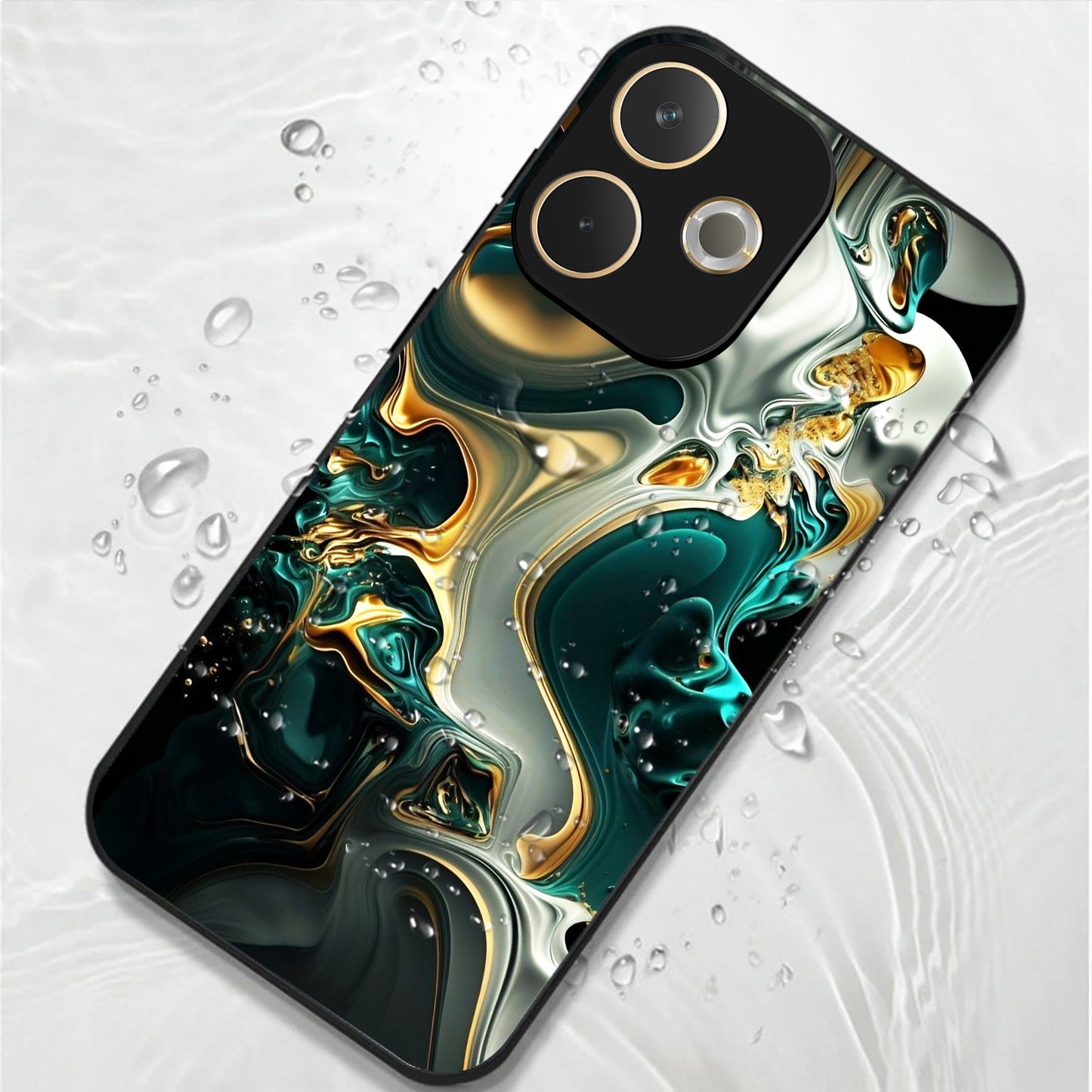 Oppo A5 Pro 5G Premium Acrylic Shockproof Glass Back Case (Ocean Ember)