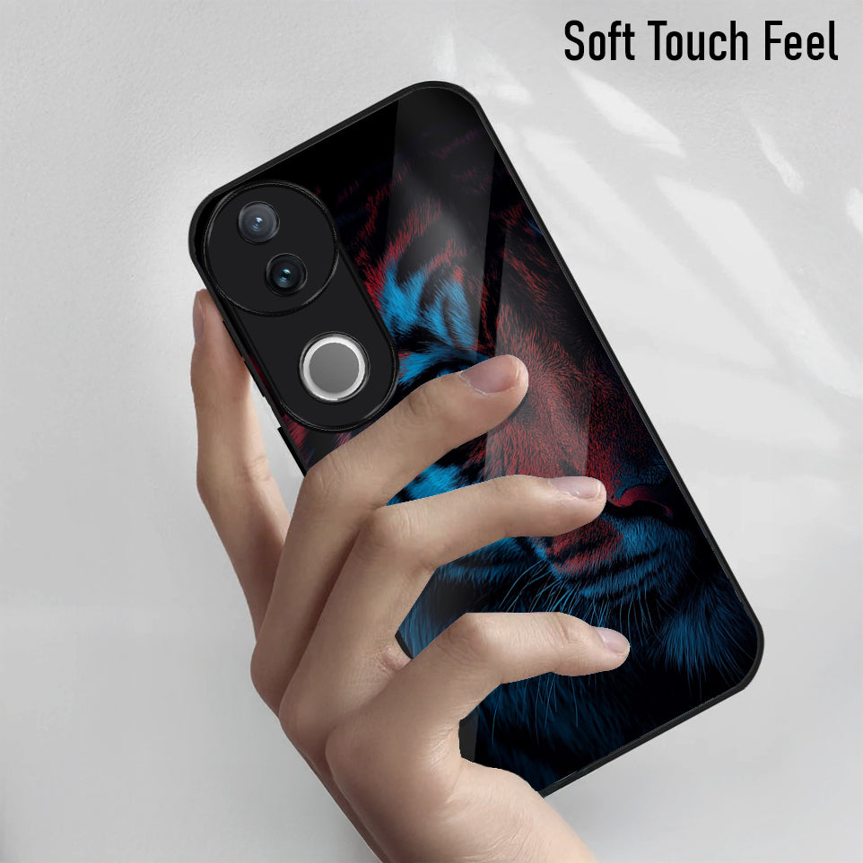 Vivo V50 5G Premium Acrylic Shockproof Glass Back Case (Neon Beast)