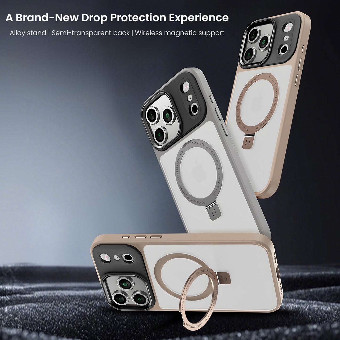 iPhone 17 Pro & 17 Pro Max Magnetic Defender Ring Stand Case