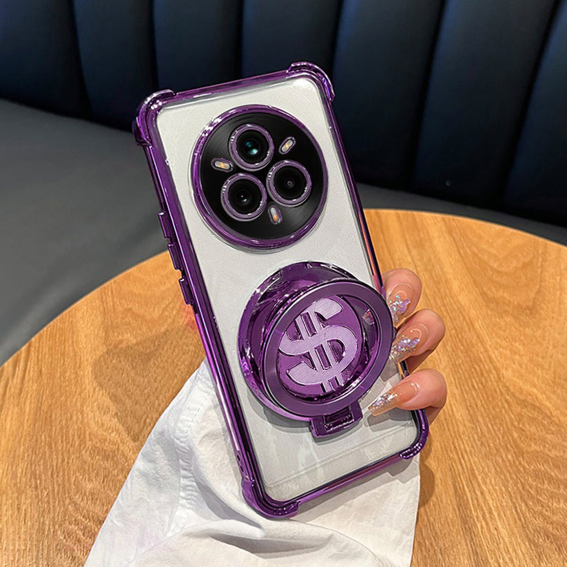 Realme 14 Pro+ 5G Four Corner Airbags 100% Original Astro Money Magnet Rotating Dollar Case