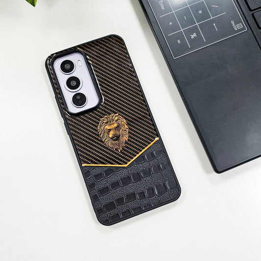 oppo reno 12 pro leather case with lion emblem