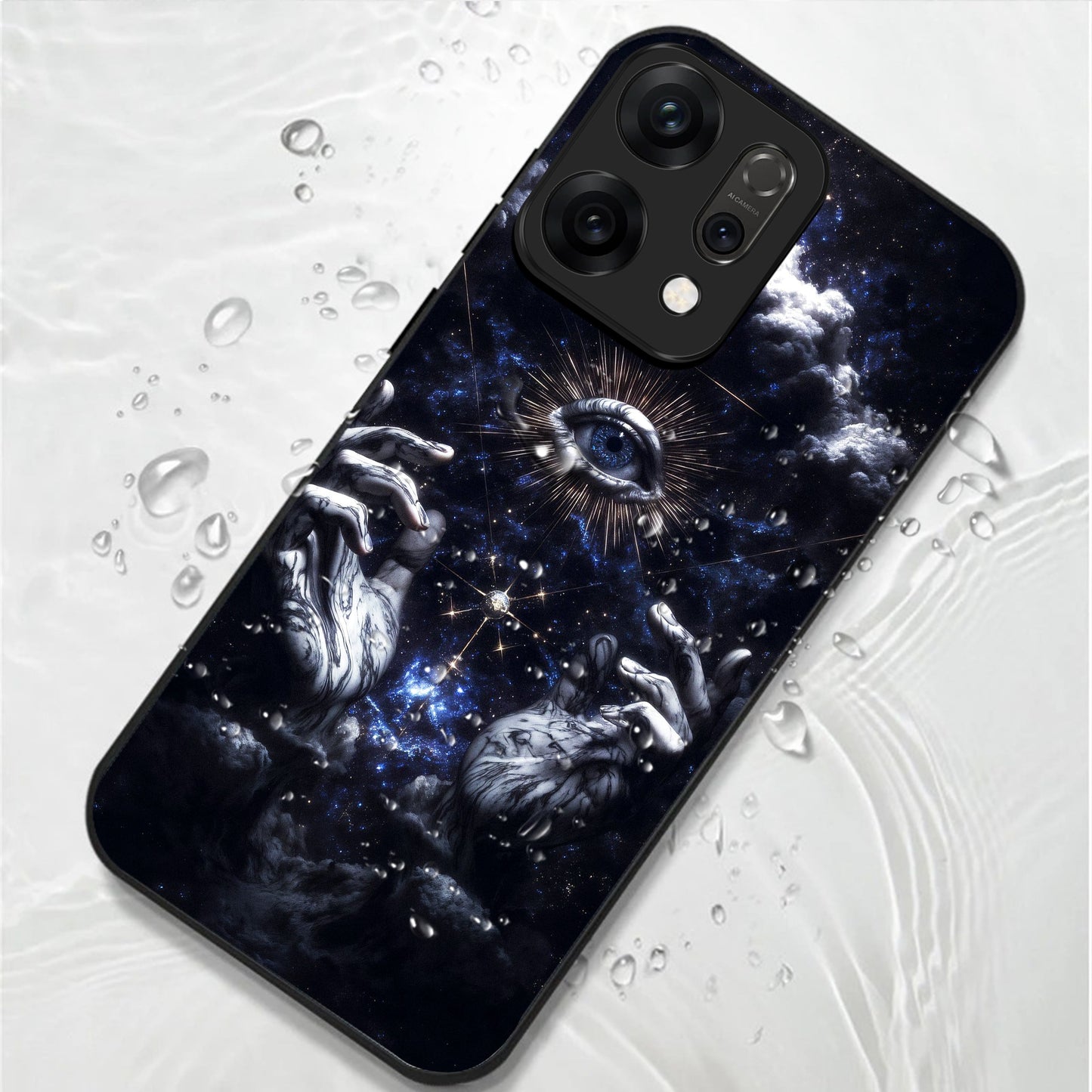 Oppo Reno 14 5G Premium Acrylic Shockproof Glass Back Case (Galaxy Eye)