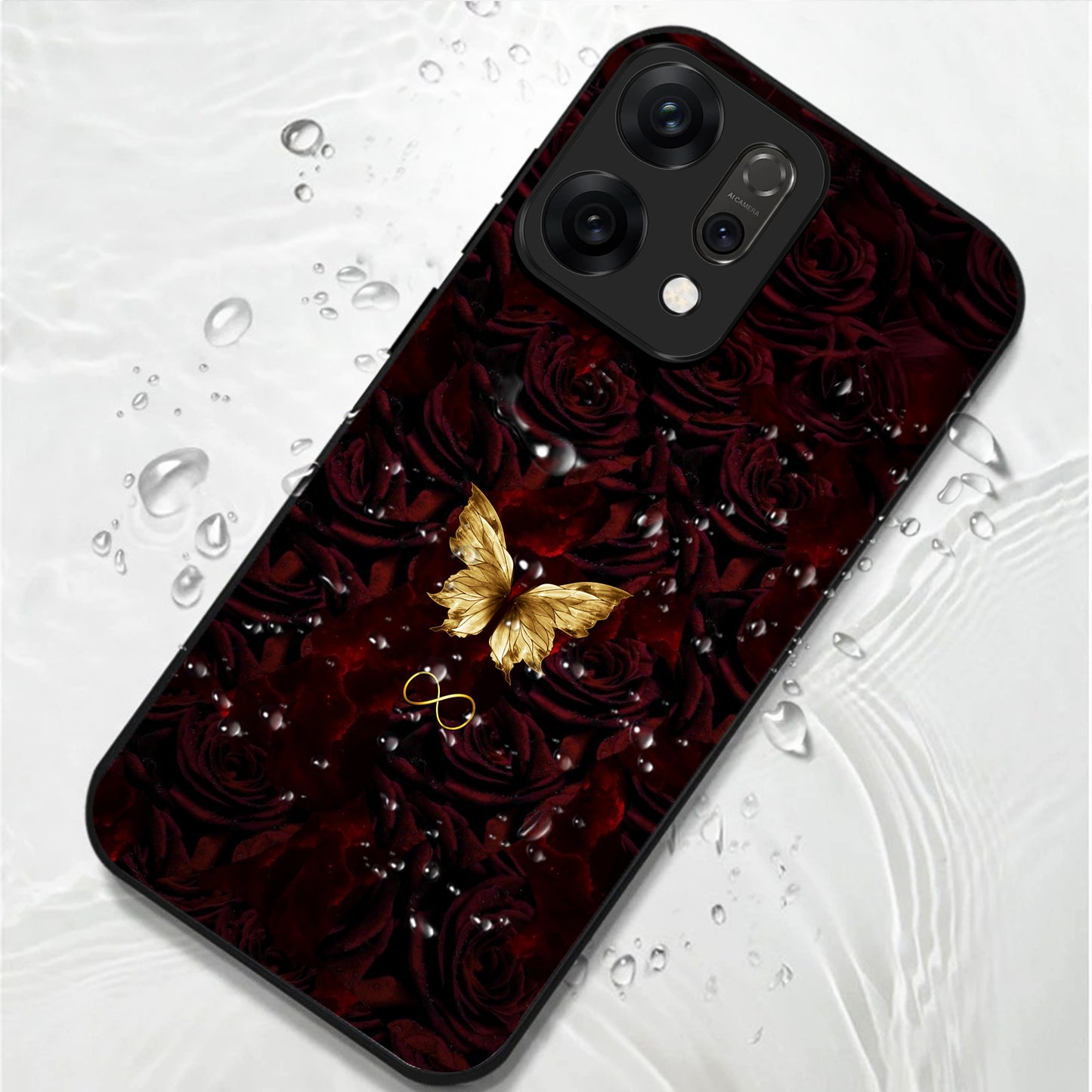 Oppo Reno 14 5G Elegant Butterfly & Floral Aesthetic Glass Case