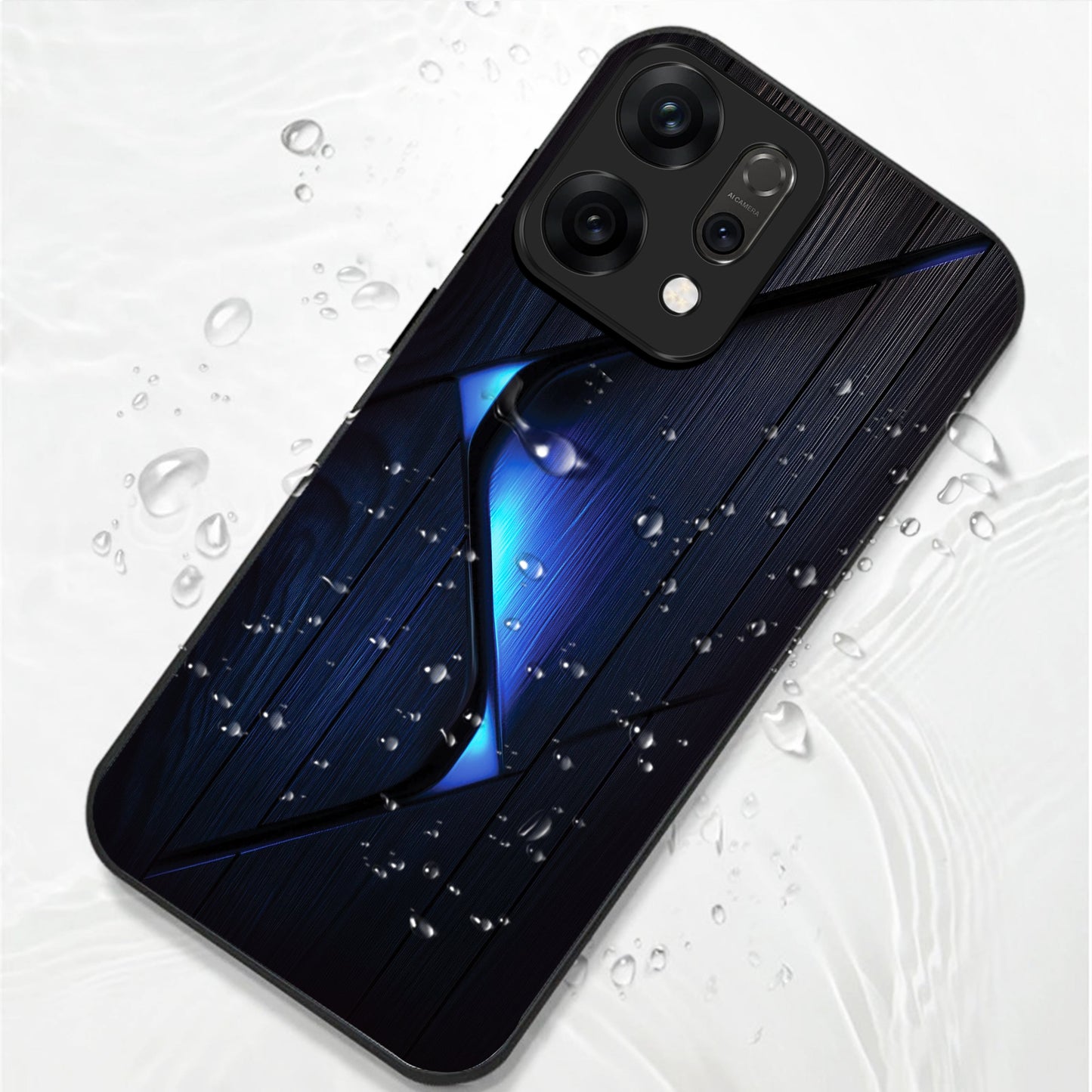Oppo Reno 14 5G Premium Acrylic Shockproof Glass Back Case (Blue Gradient)
