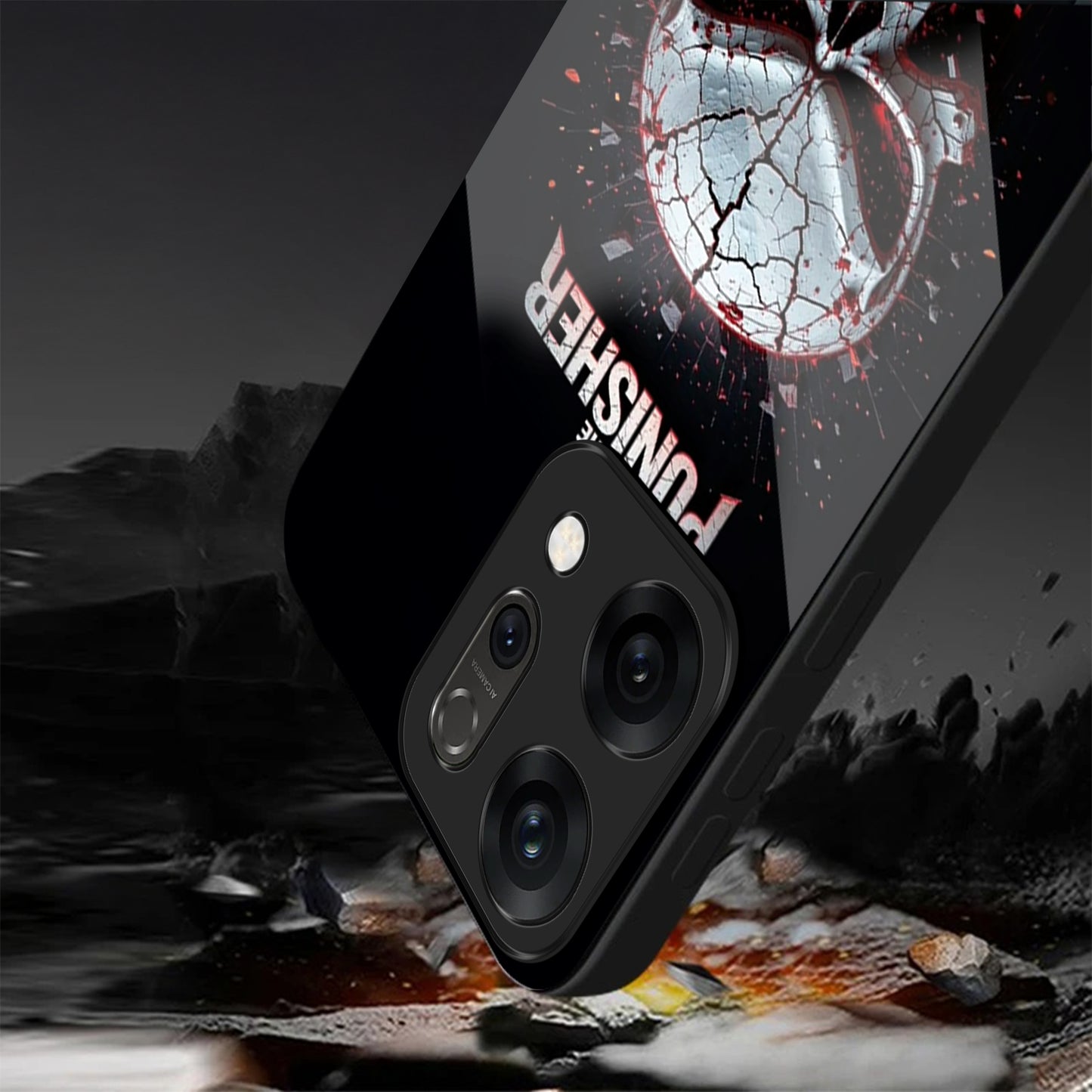 Oppo Reno 14 5G Skull Warrior Aesthetic Glass Case
