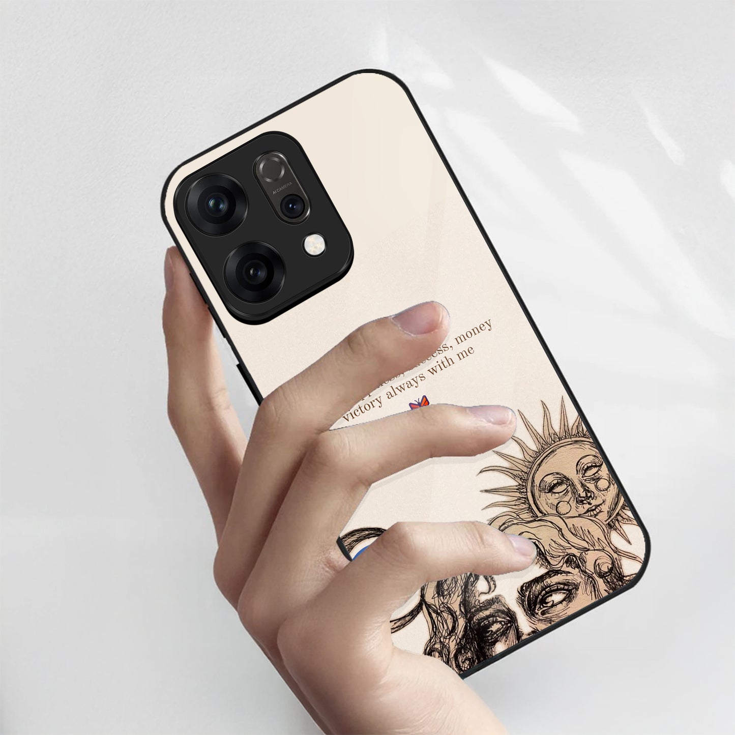 Oppo Reno 14 5G Angel Number 777 Aesthetic Glass Case