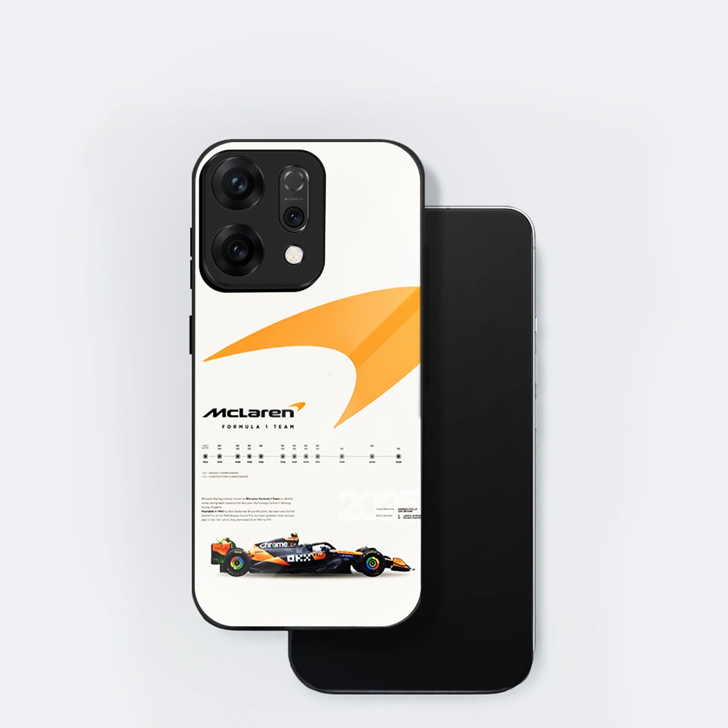 Oppo Reno 14 5G Premium Acrylic Shockproof Glass Back Case (McLaren Case)
