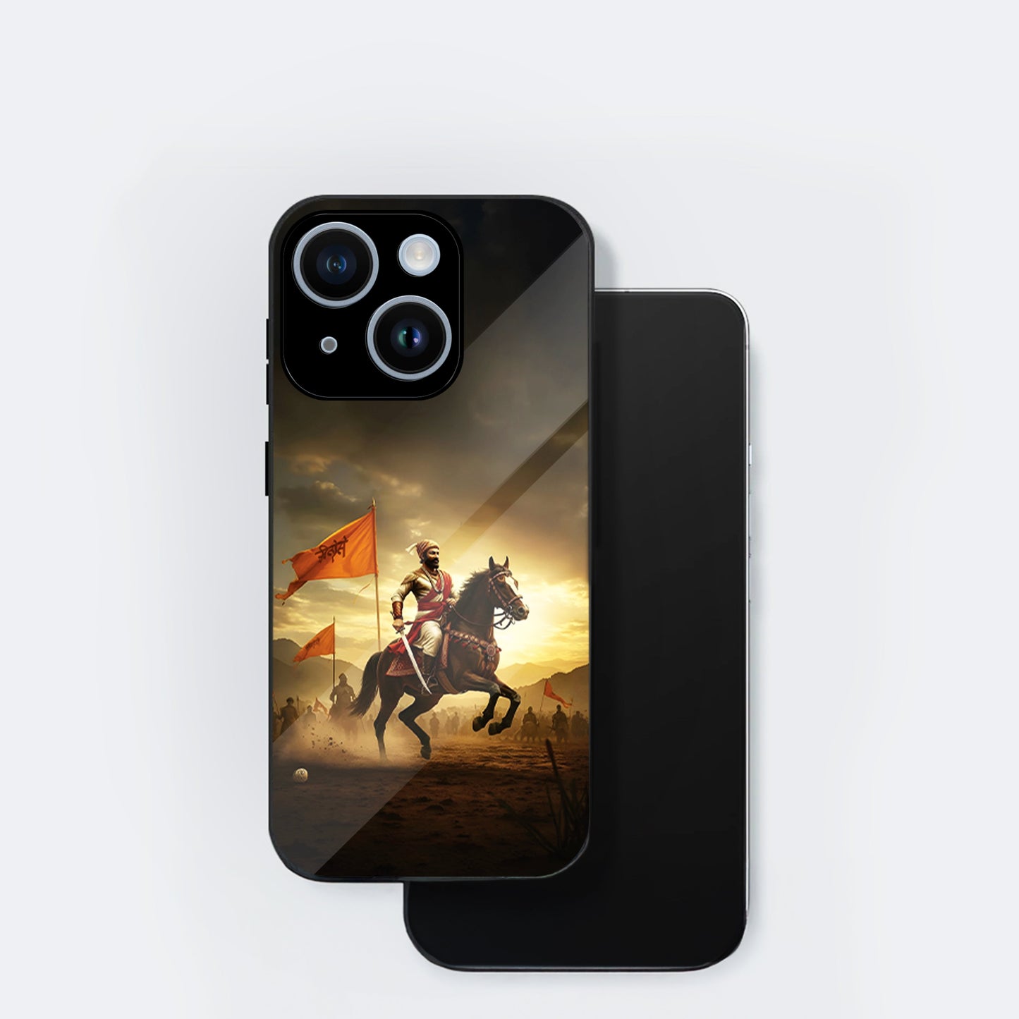 iPhone 14 Premium Acrylic Shockproof Glass Back Case (Battle Glory)