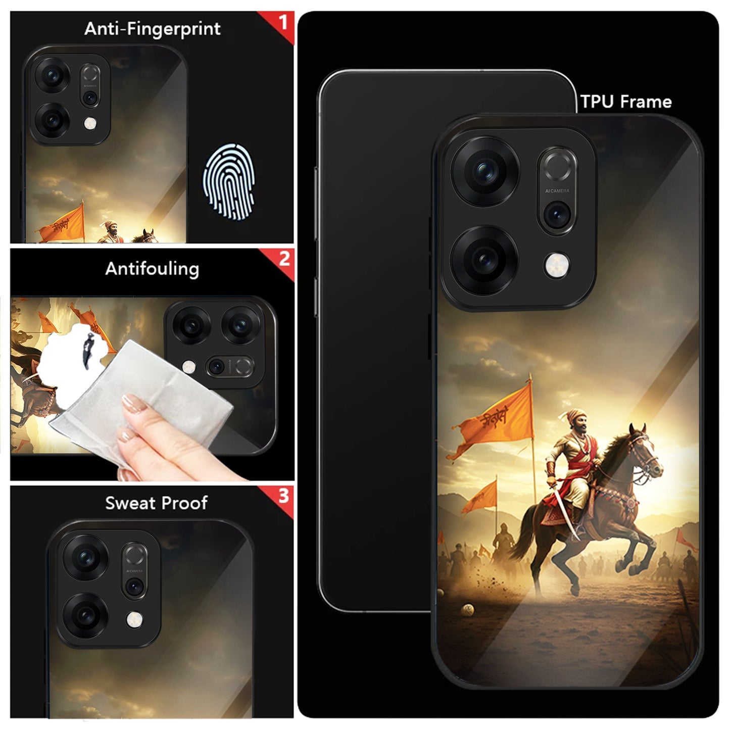 Oppo Reno 14 5G Premium Acrylic Shockproof Glass Back Case (Battle Glory)