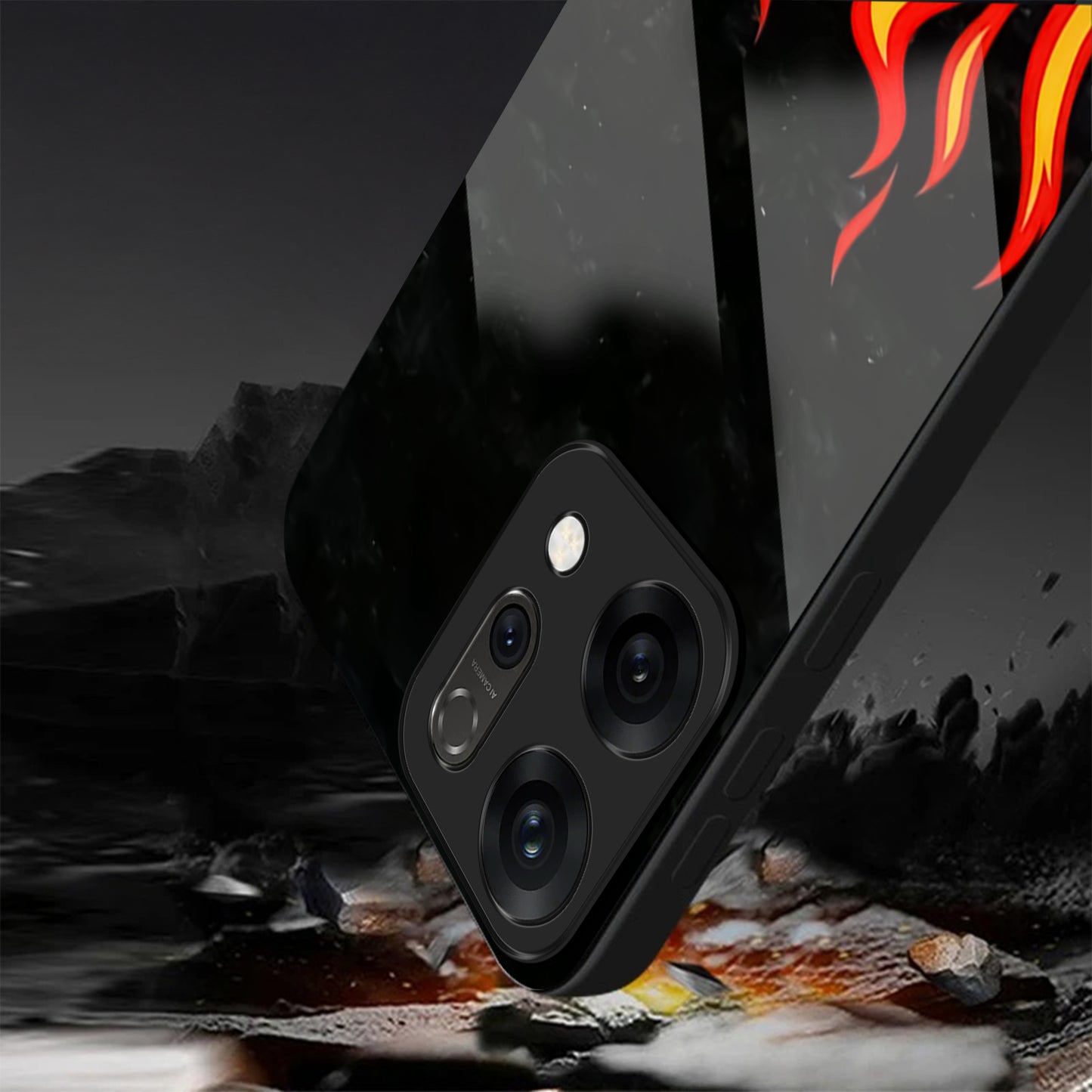 Oppo Reno 14 5G Hot Flame Aesthetic Glass Case