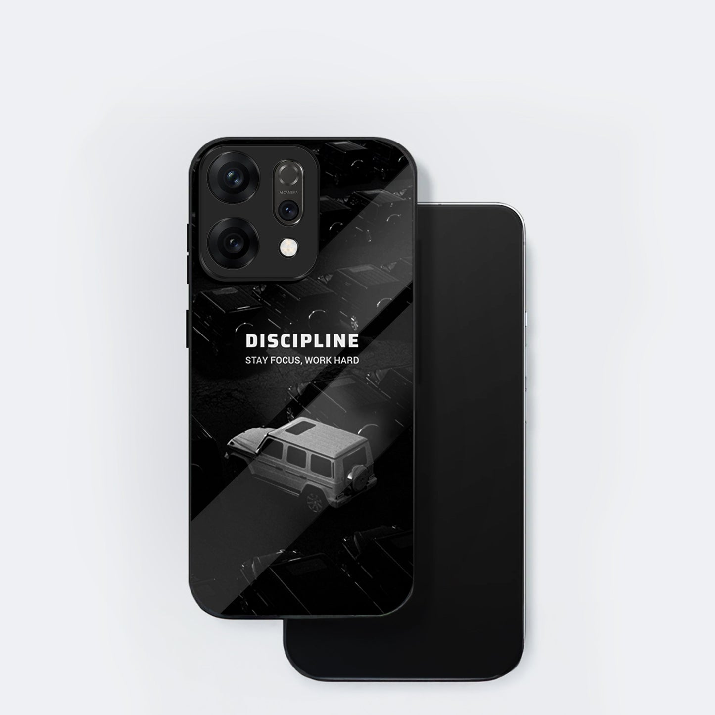 Oppo Reno 14 5G Premium Acrylic Shockproof Glass Back Case (Discipline)