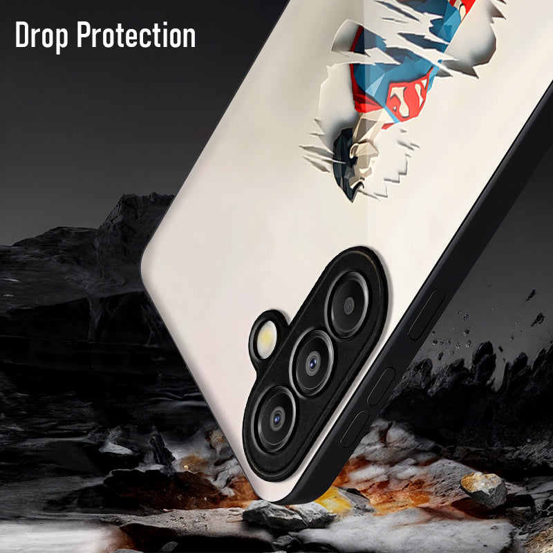 Samsung Galaxy A56 5G Premium Acrylic Shockproof Glass Back Case (Scratch Superman)