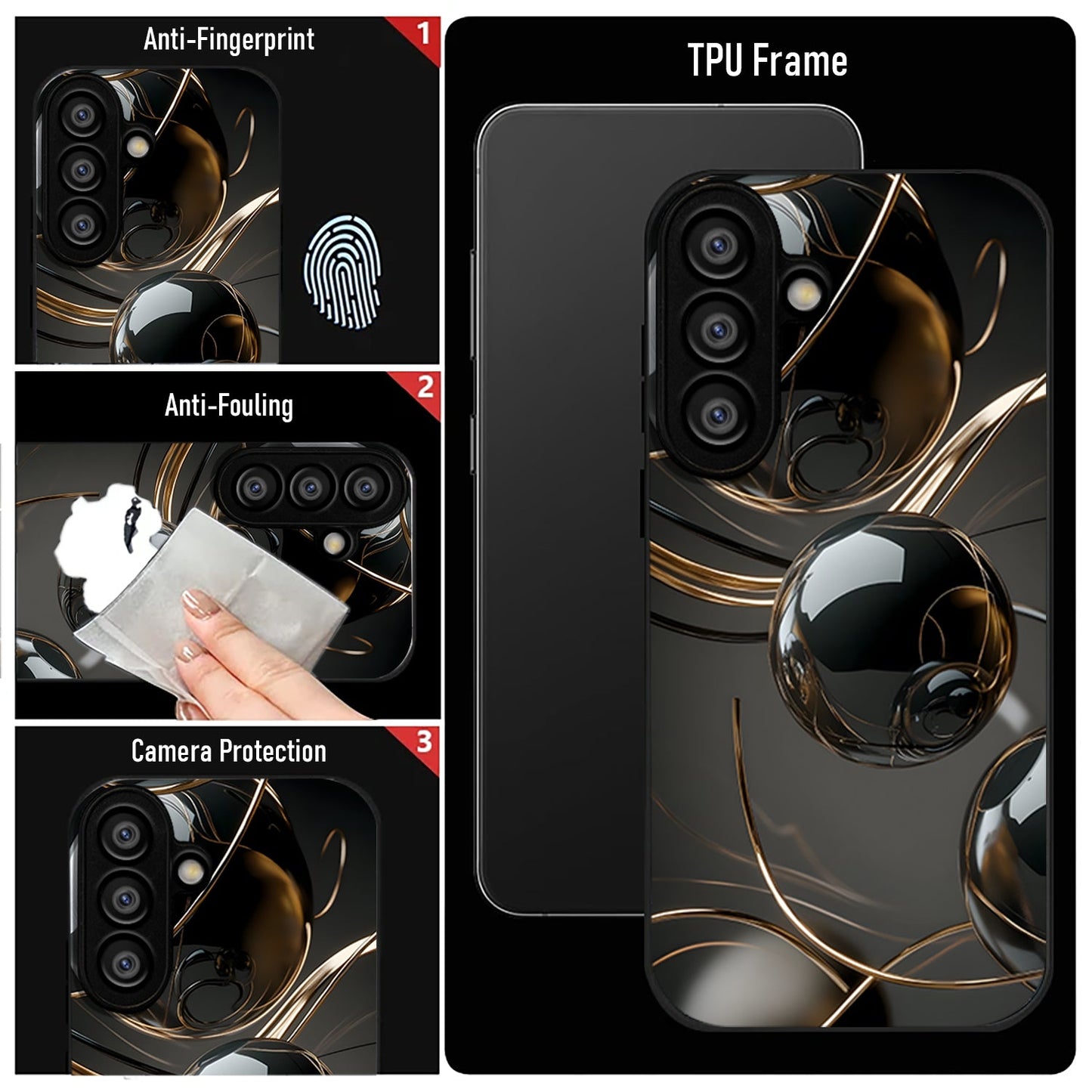 Samsung Galaxy A36 5G Premium Acrylic Shockproof Glass Back Case (3D Sphere)