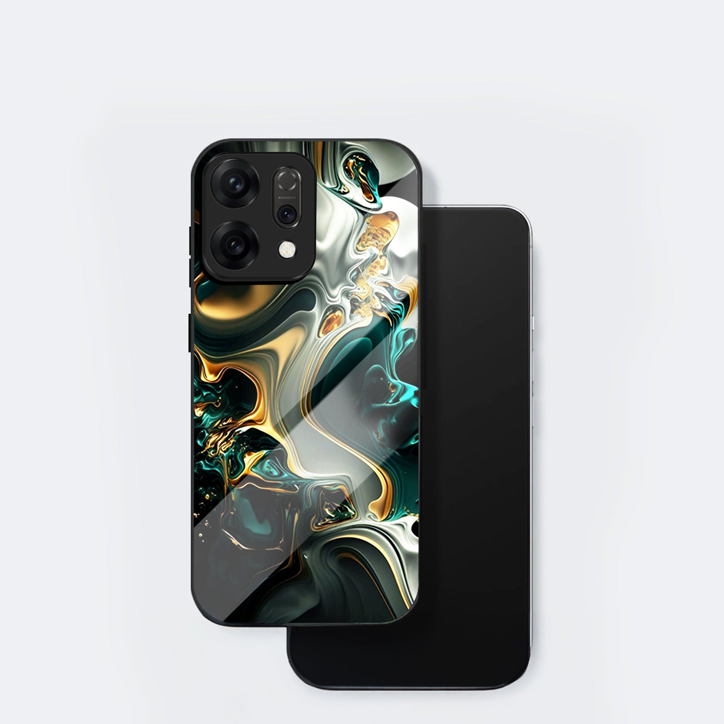 Oppo Reno14 5G Premium Acrylic Shockproof Glass Back Case (Ocean Ember)