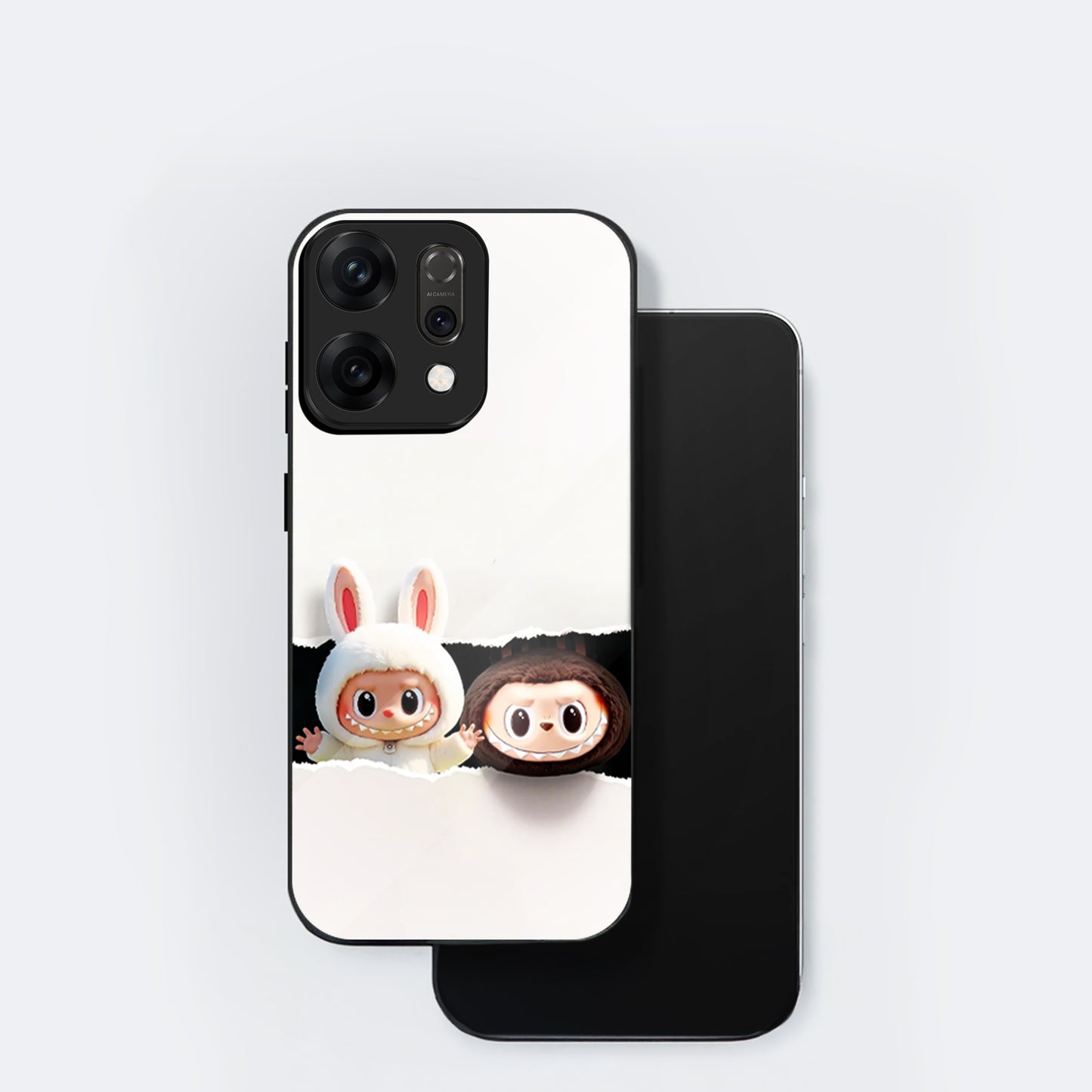 Oppo Reno 14 5G Cute Labubu Character Aesthetic Glass Case