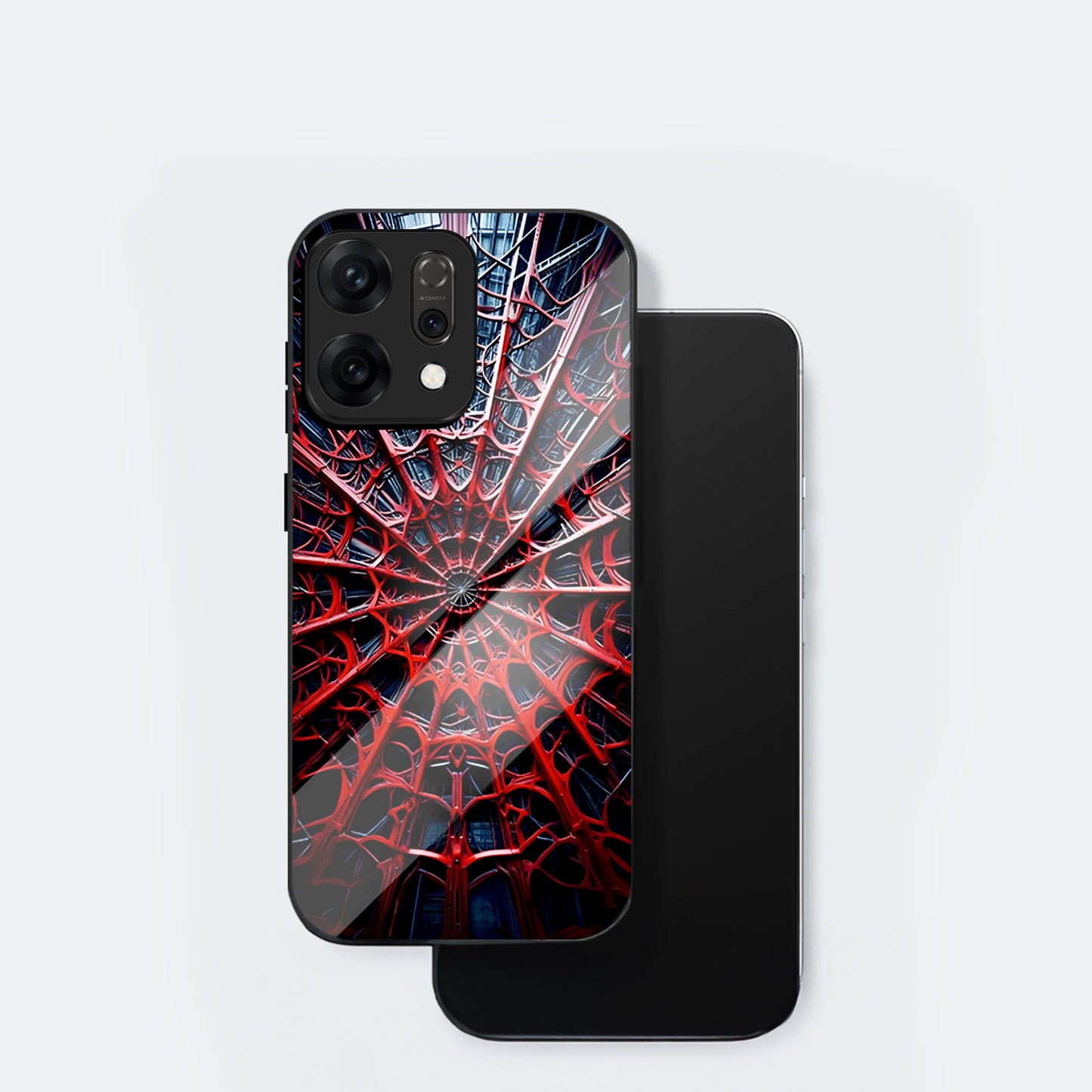 Oppo Reno14 5G Premium Acrylic Shockproof Glass Back Case (Spider Vault)