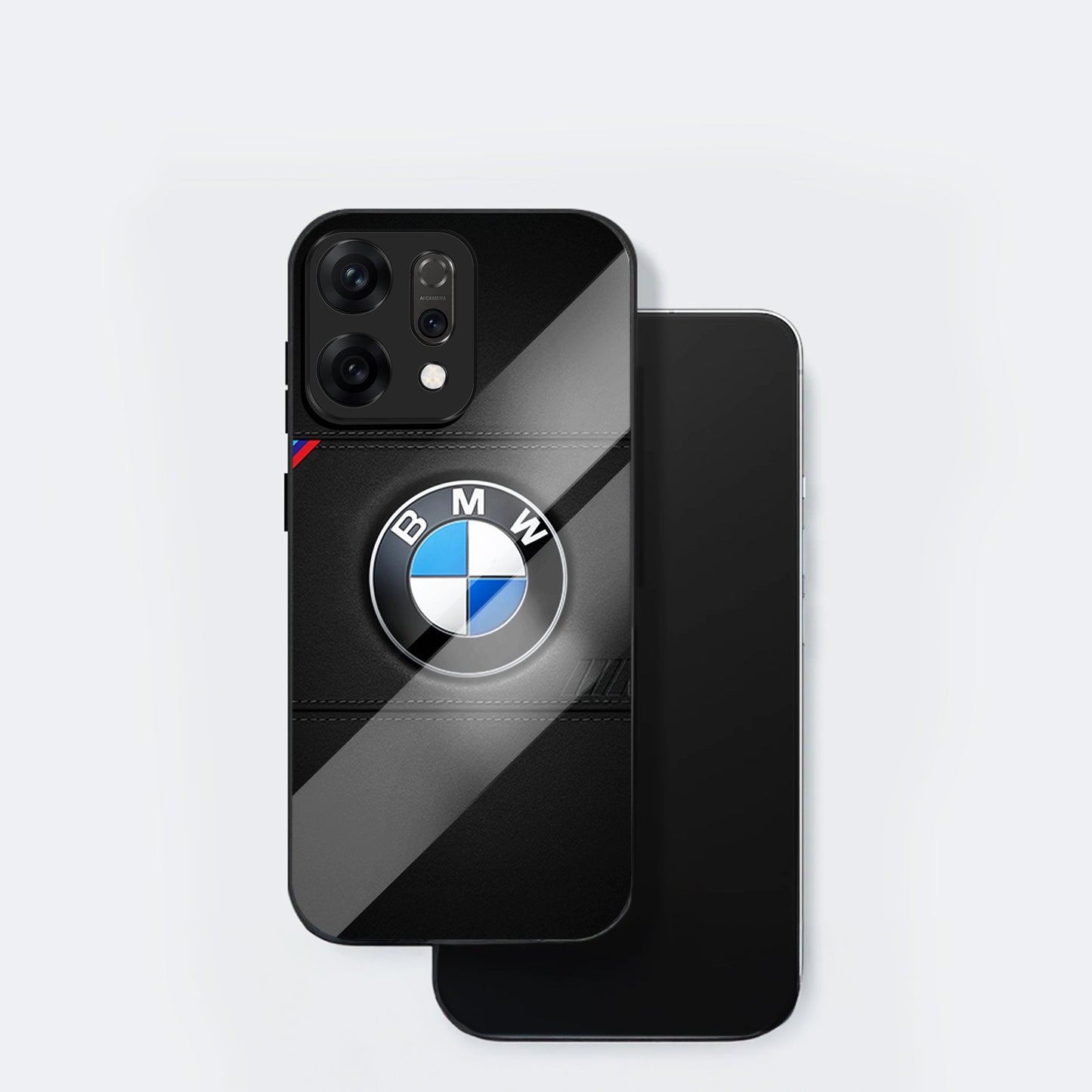 Oppo Reno14 5G Premium Acrylic Shockproof Glass Back Case (BMW LOGO)