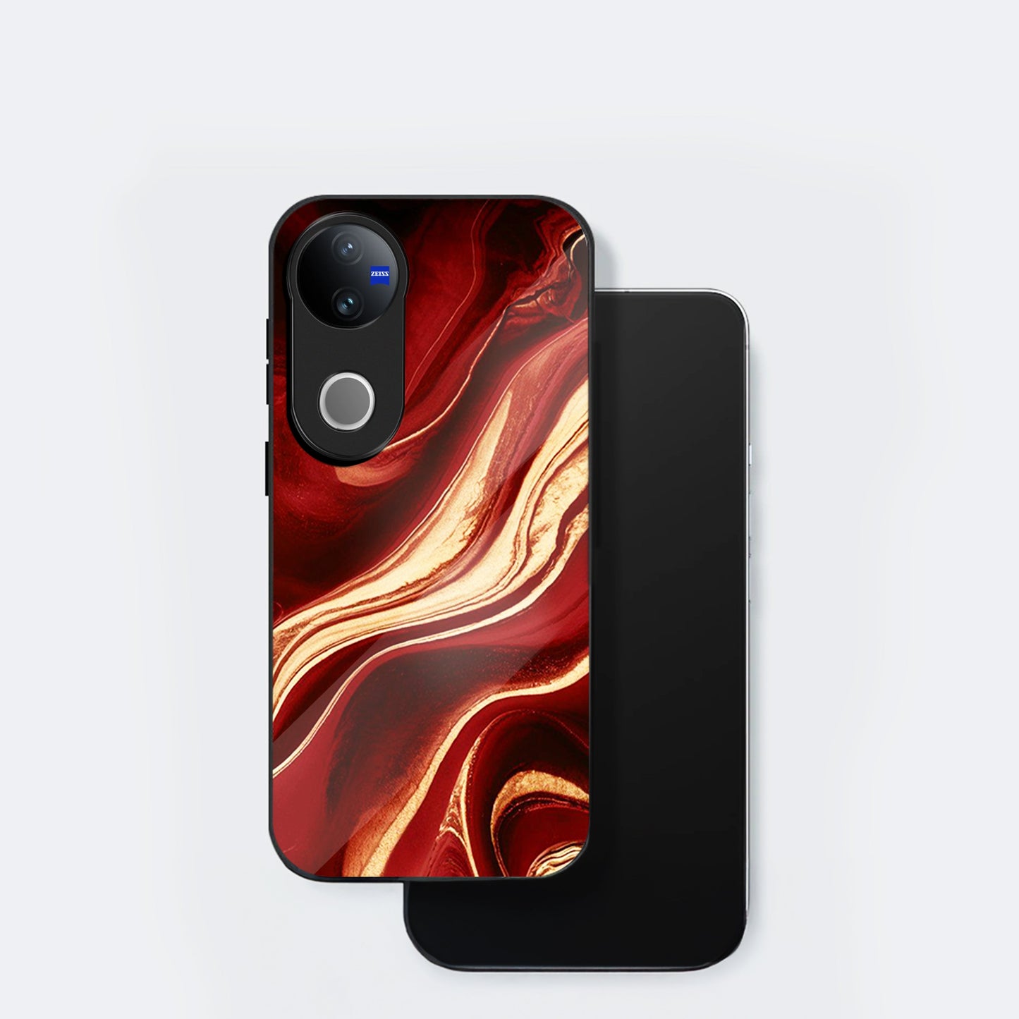 Vivo V50 5G Premium Acrylic Shockproof Glass Back Case (Red Mirage)