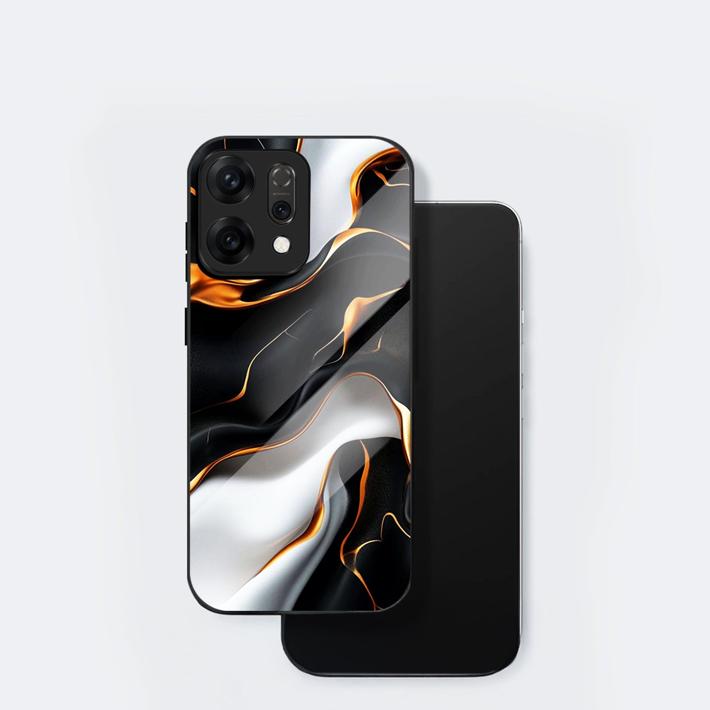 Oppo Reno14 5G Premium Acrylic Shockproof Glass Back Case (Lava Veins)