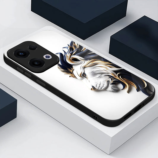 Oppo Reno 13 5G Premium Acrylic Shockproof Glass Back Case (Kingβs Flow)