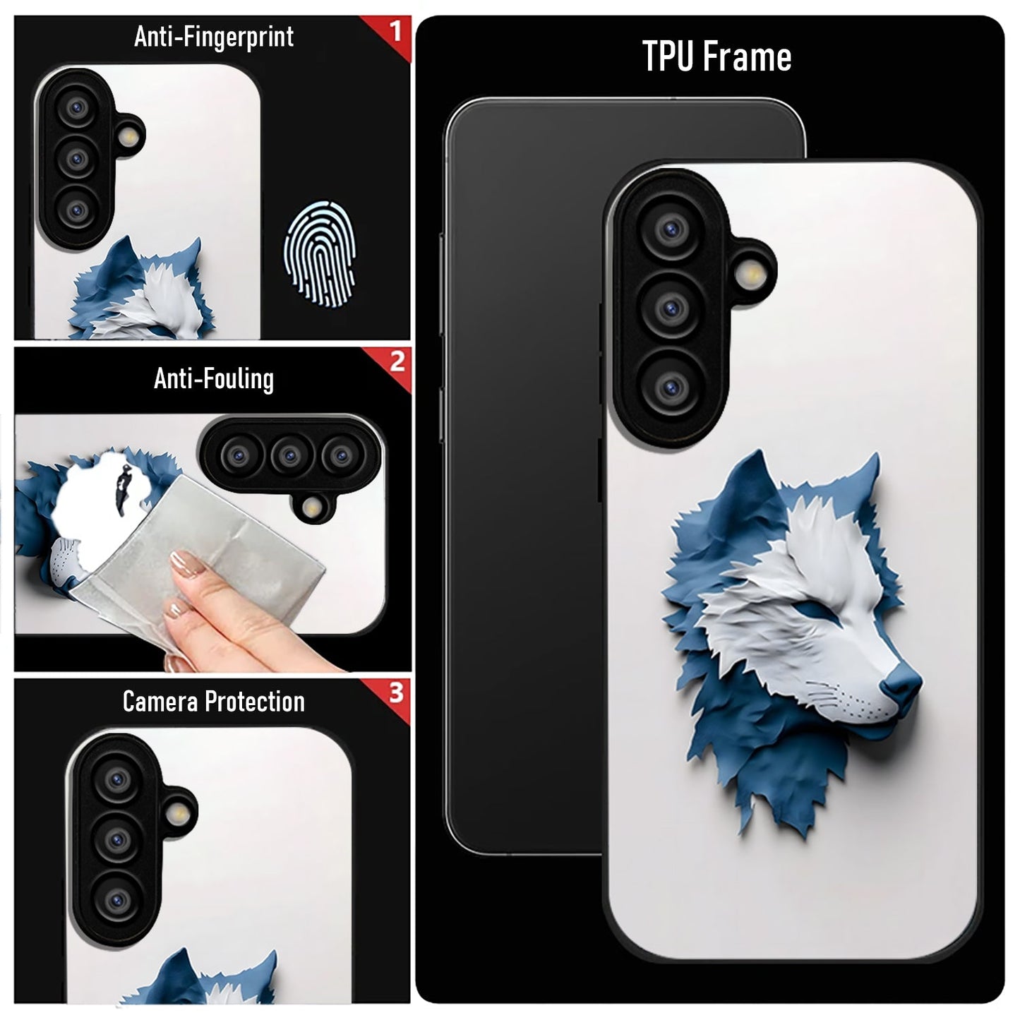 Samsung Galaxy A36 5G Premium Acrylic Shockproof Glass Back Case (Blue Wolf)