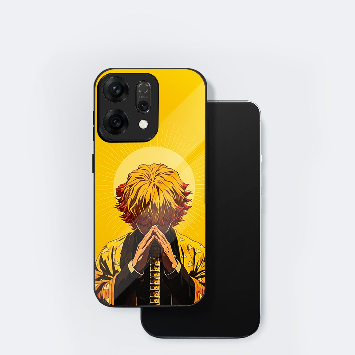 Oppo Reno 14 5G Premium Acrylic Shockproof Glass Back Case (Zenitsu Agatsuma)