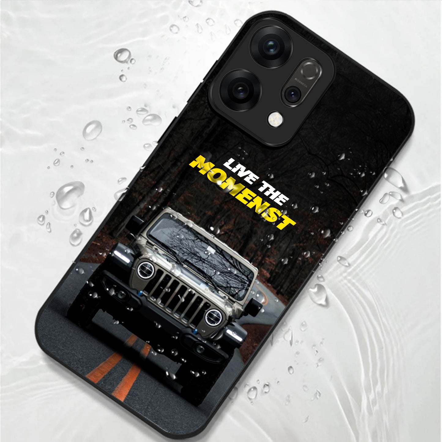 Oppo Reno 14 5G Premium Acrylic Shockproof Glass Back Case (Road Beast)