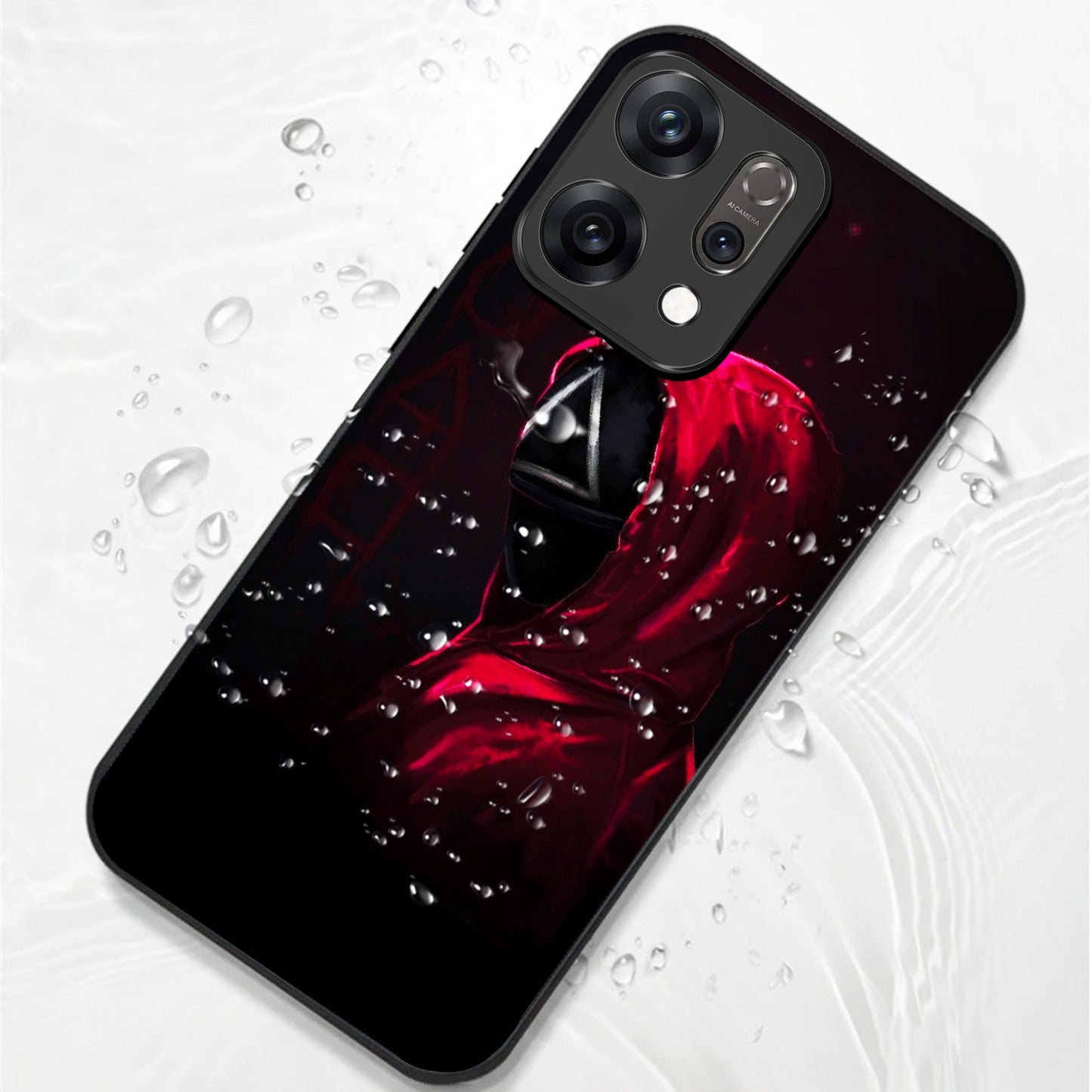 Oppo Reno14 5G Premium Acrylic Shockproof Glass Back Case (Triangle Mask)
