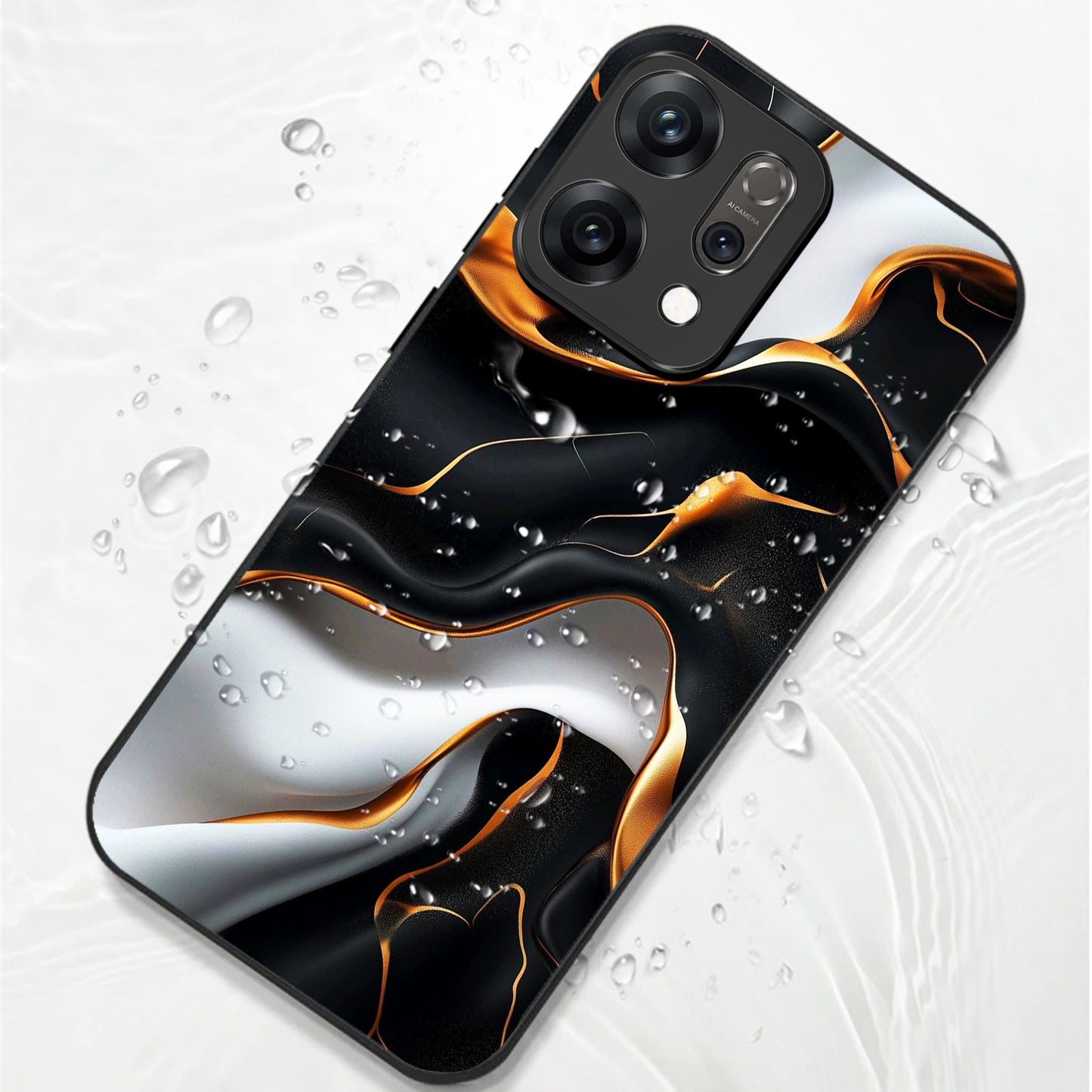Oppo Reno14 5G Premium Acrylic Shockproof Glass Back Case (Lava Veins)
