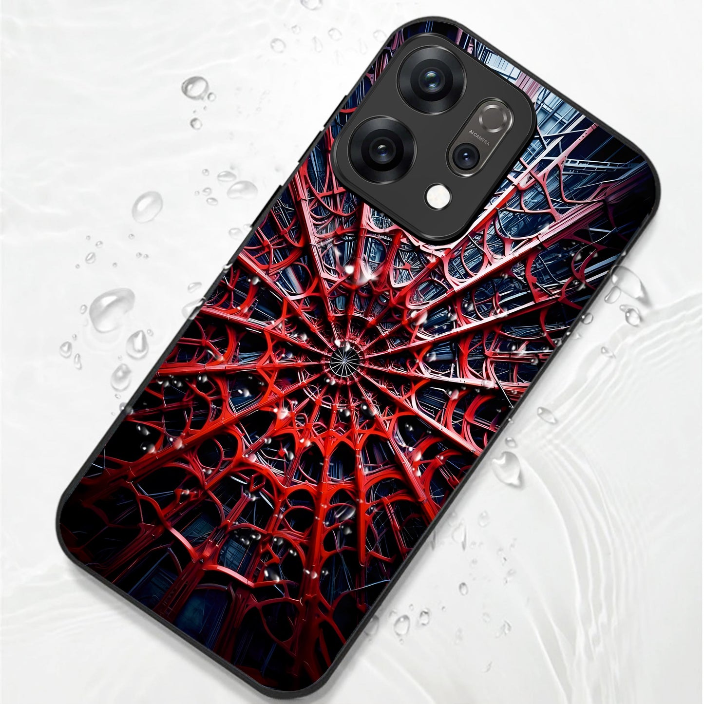 Oppo Reno14 5G Premium Acrylic Shockproof Glass Back Case (Spider Vault)