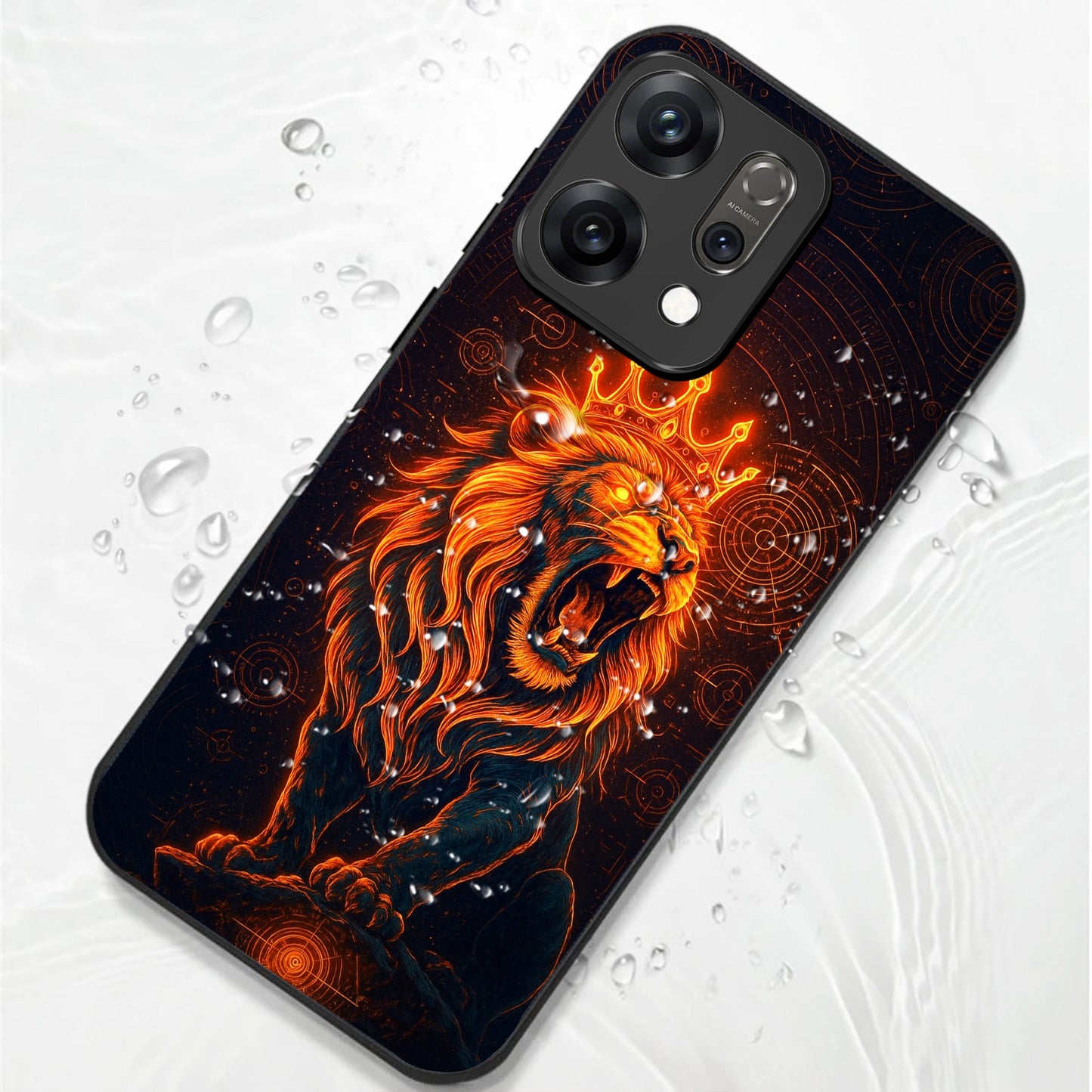 Oppo Reno14 5G Premium Acrylic Shockproof Glass Back Case (King of Cosmos)