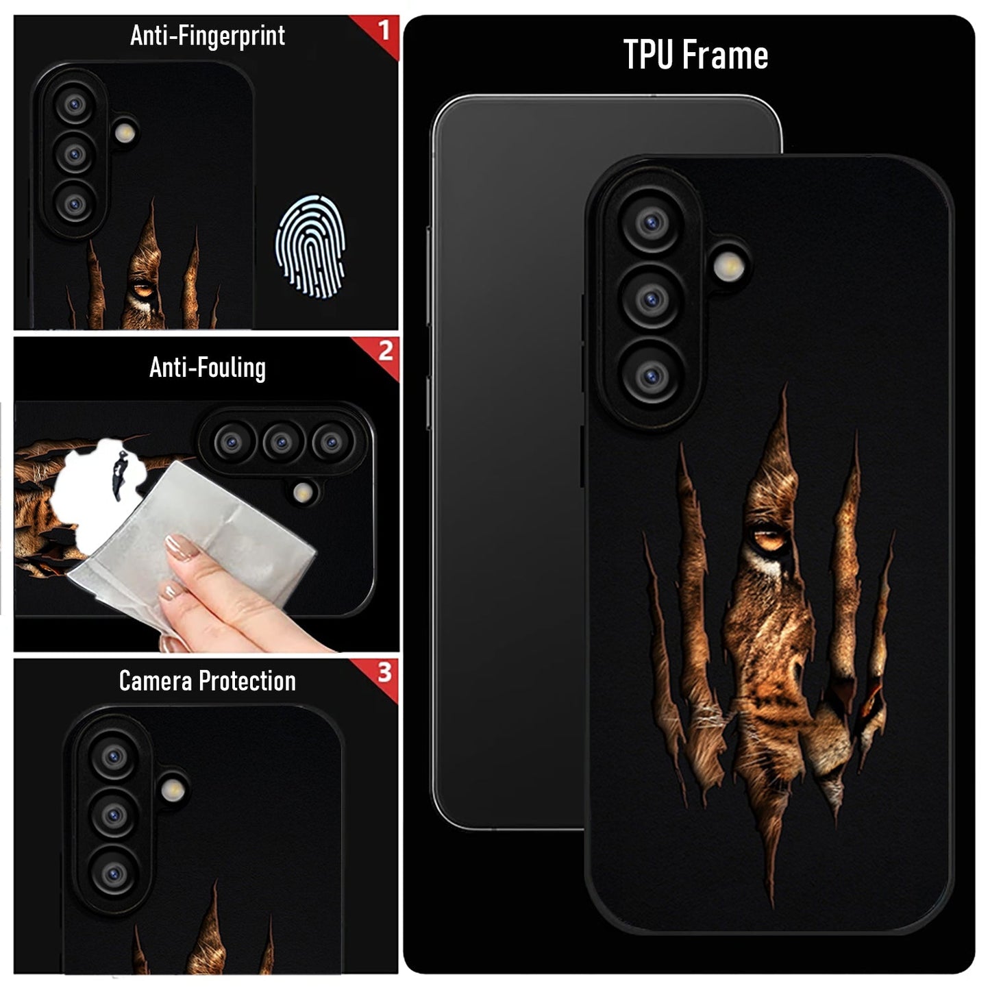 Samsung Galaxy A56 Premium Acrylic Shockproof Glass Back Case (Hidden Tiger)