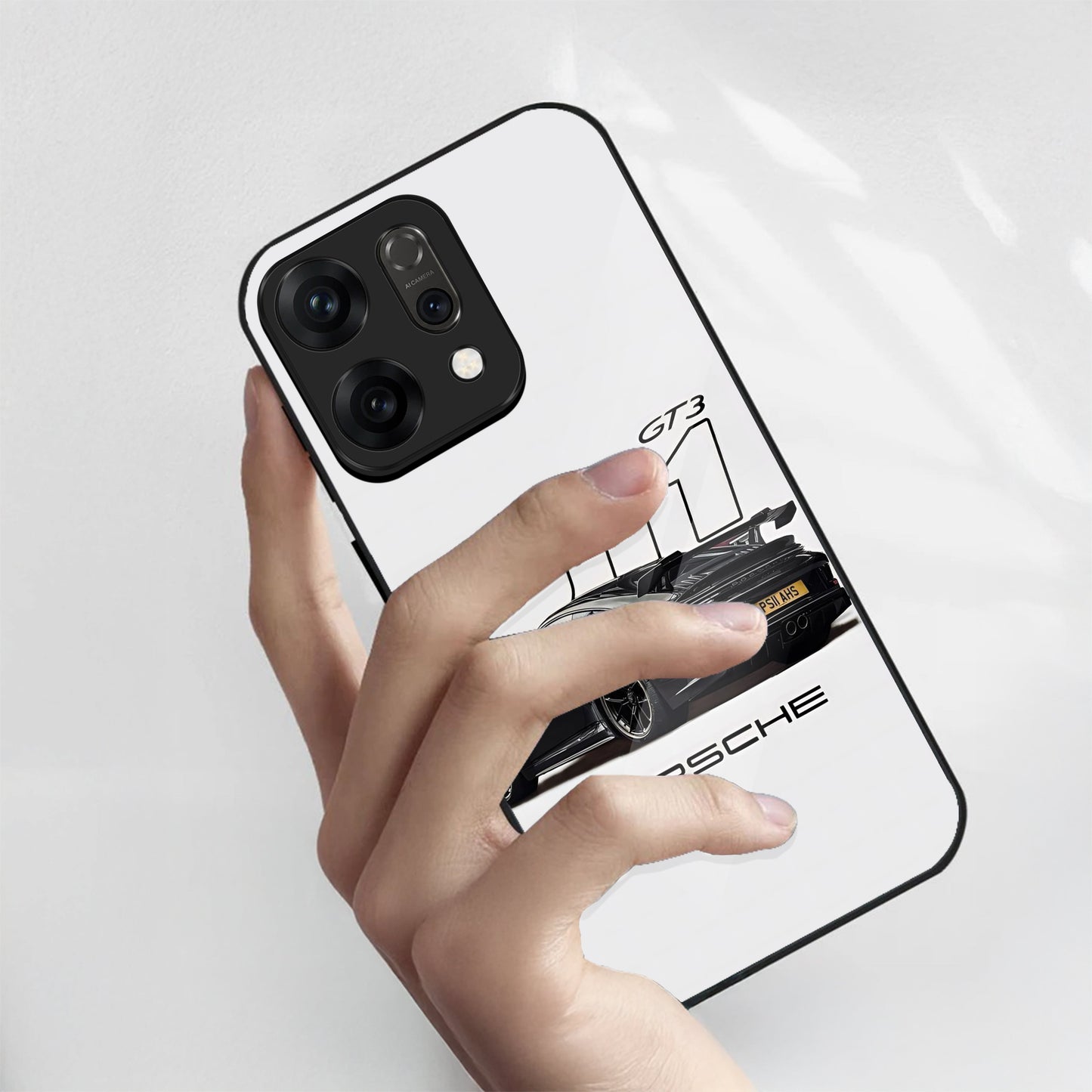 Oppo Reno 14 5G Premium Acrylic Shockproof Glass Back Case (Porsche Case)