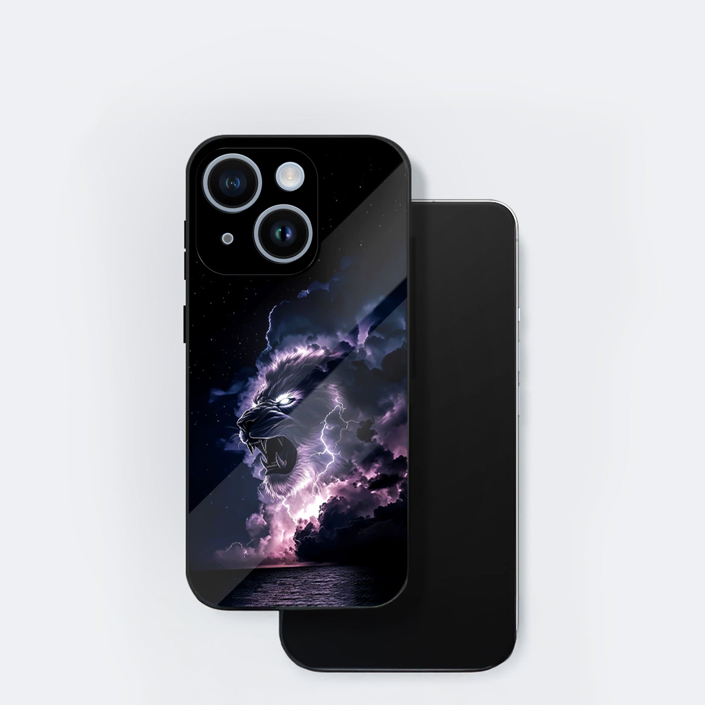 iPhone 14 Premium Acrylic Shockproof Glass Back Case (Storm King)