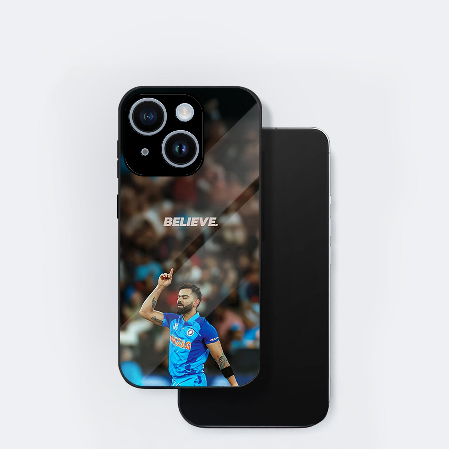 iPhone 14 Premium Acrylic Shockproof Glass Back Case (Virat Kohli)