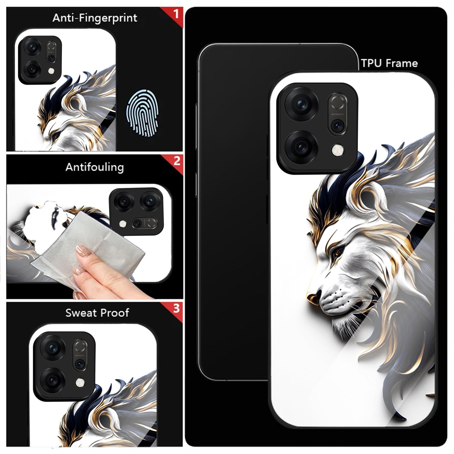 Oppo Reno14 5G Premium Acrylic Shockproof Glass Back Case (King’s Flow)
