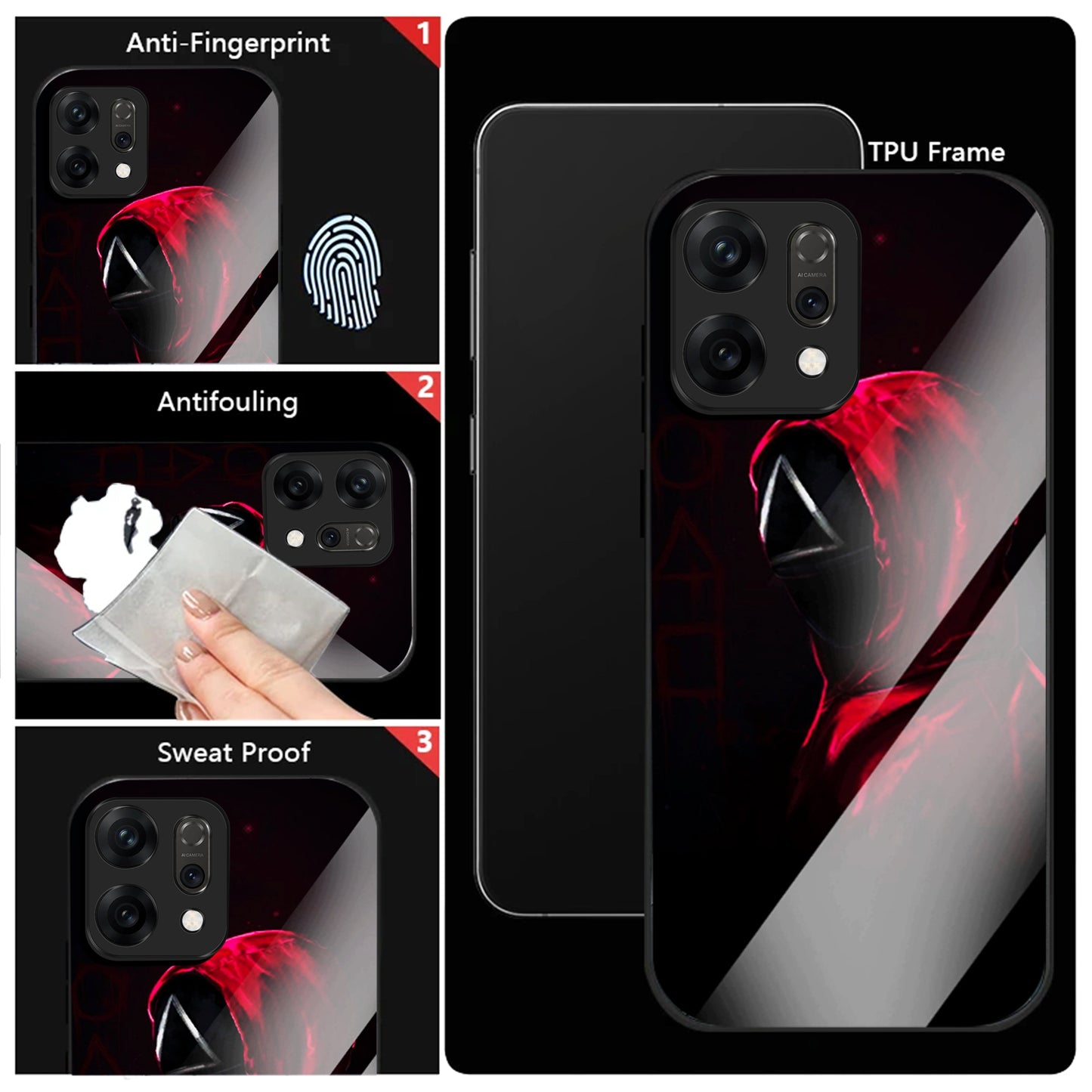 Oppo Reno14 5G Premium Acrylic Shockproof Glass Back Case (Triangle Mask)