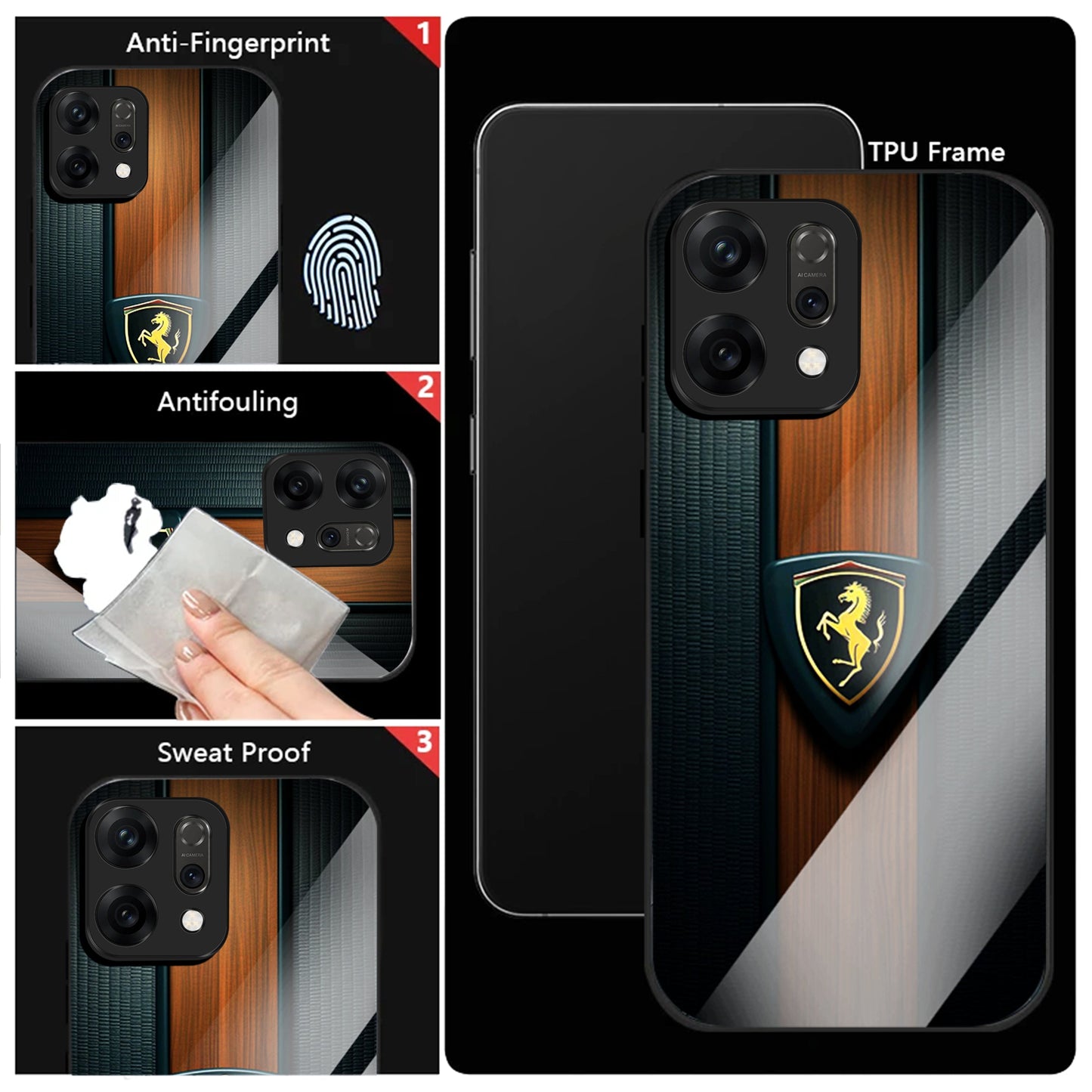 Oppo Reno14 5G Premium Acrylic Shockproof Glass Back Case (Royal Roadster)